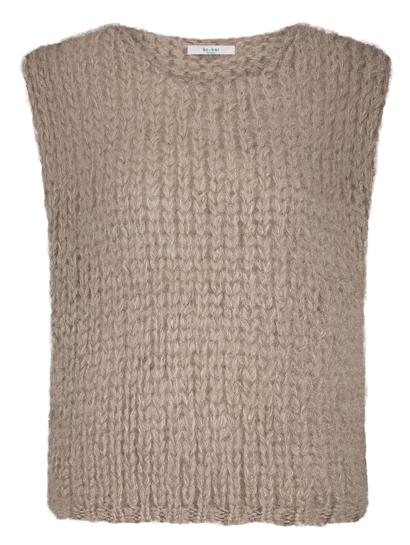 Ronde gebreide top BY BAR Beige