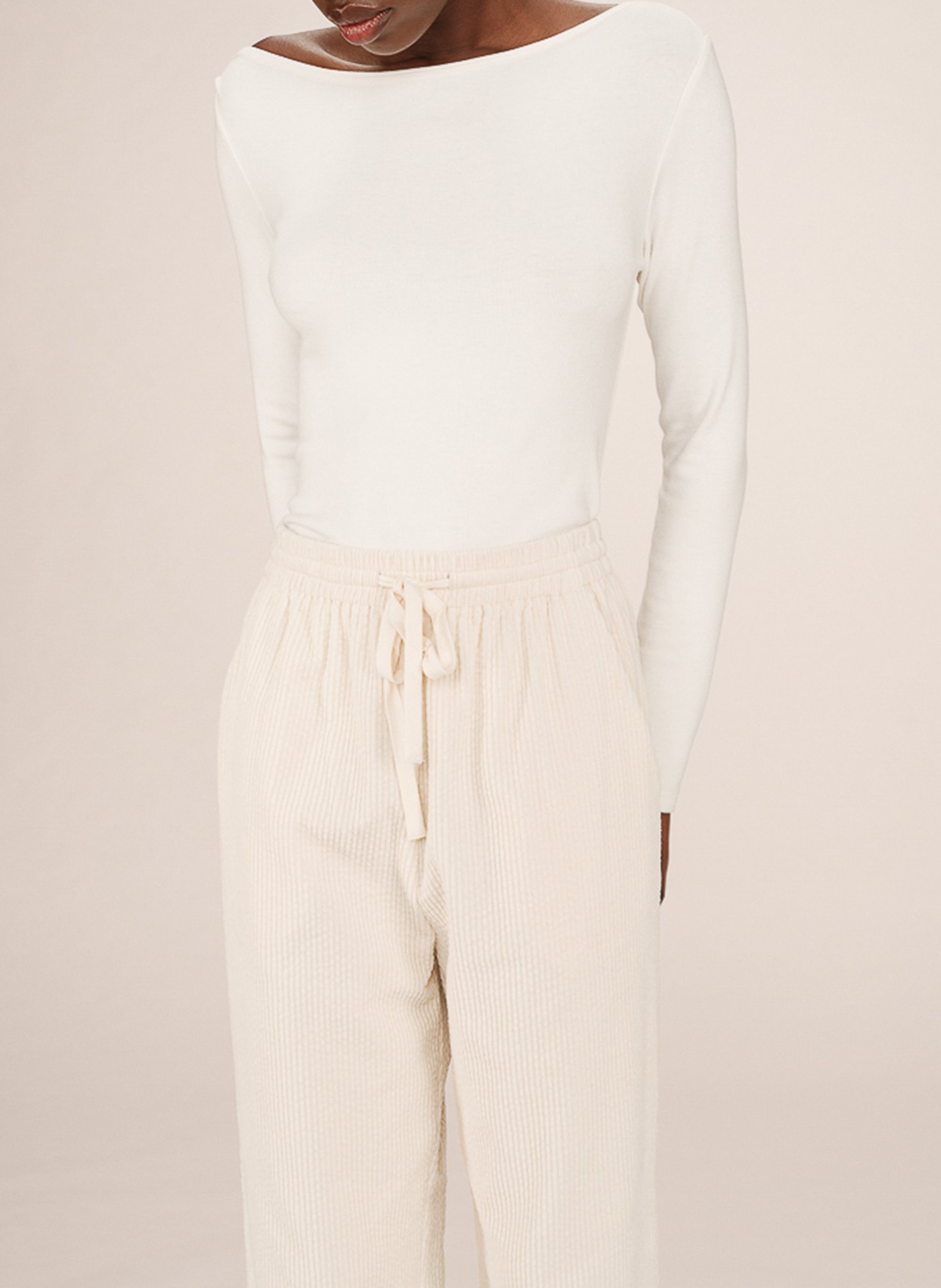 Slim-fit cotton cargo pants GRACE ET MILA White