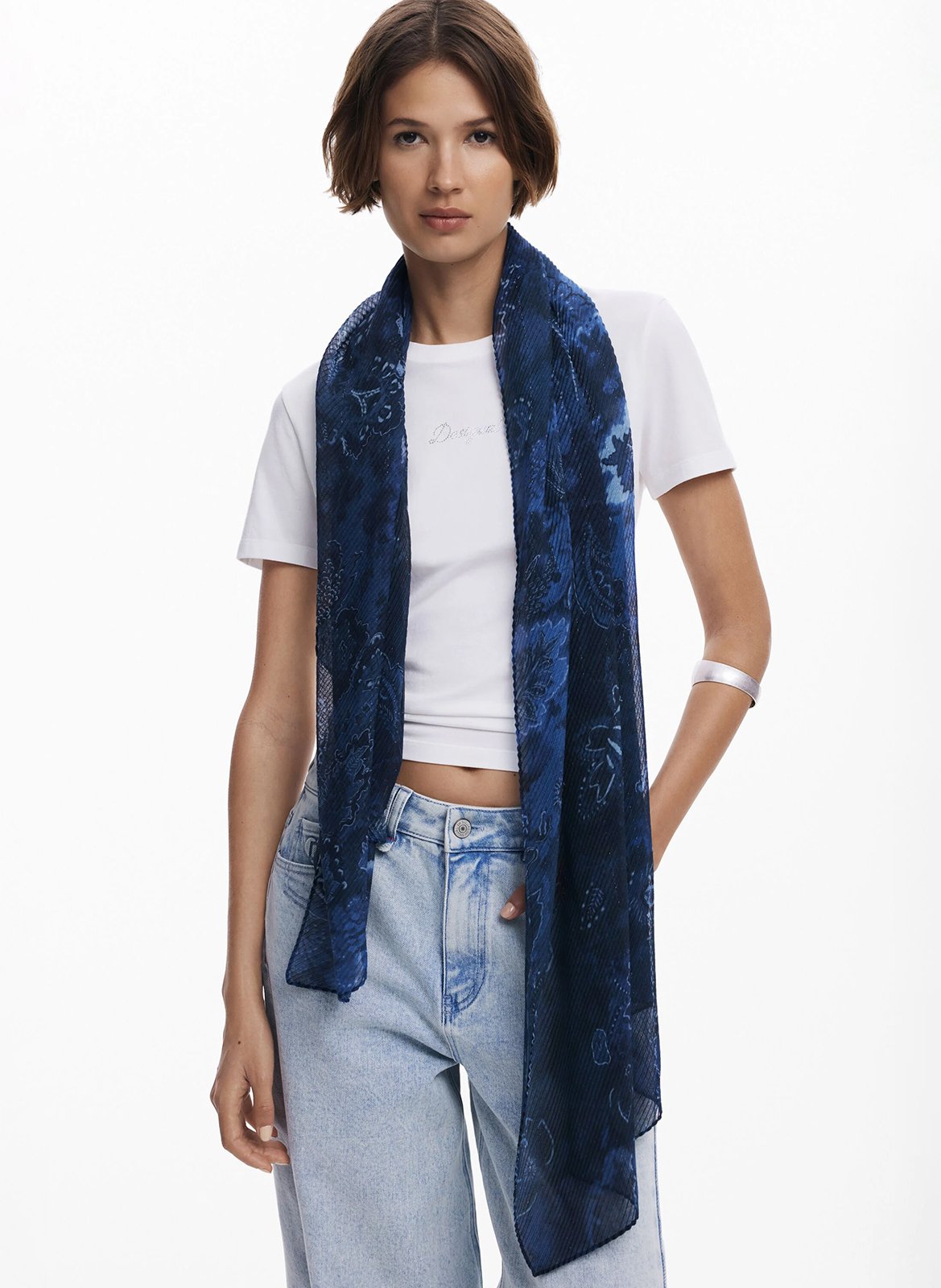 Foulard imprimé  DESIGUAL Bleu