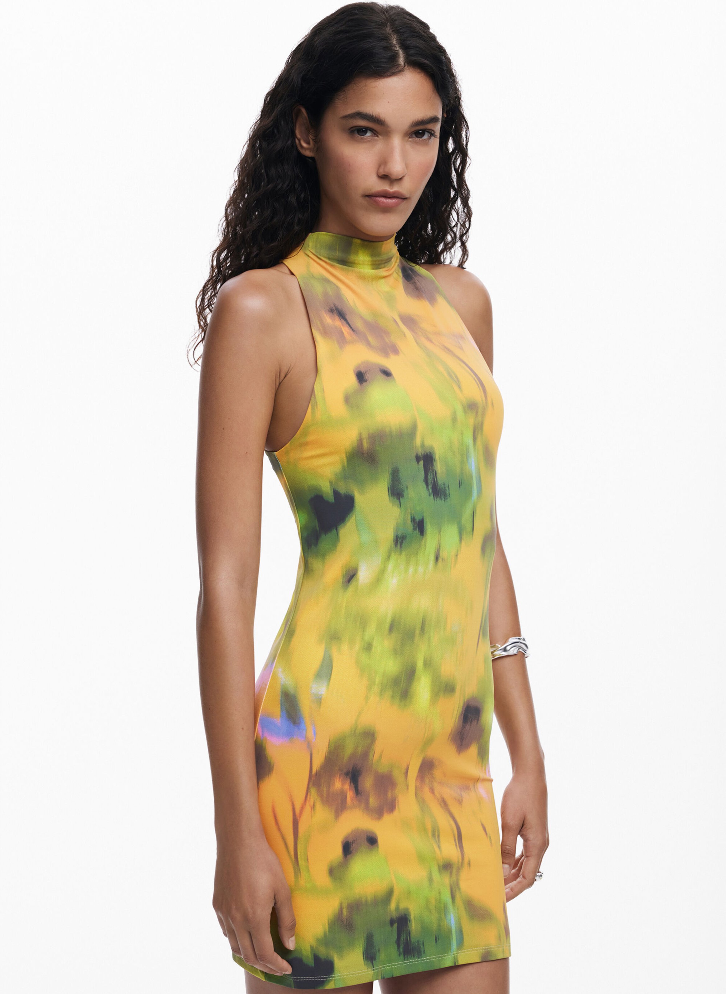 Short watercolor gradient dress DESIGUAL Yellow