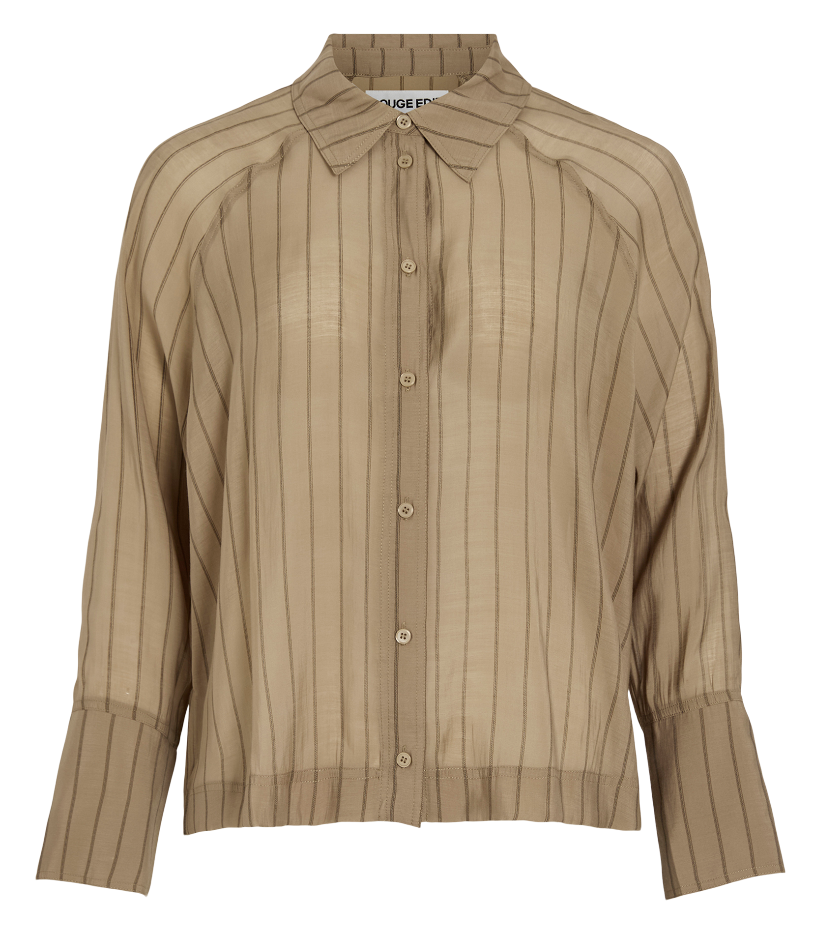 Classic collar striped shirt ROUGE EDIT Brown