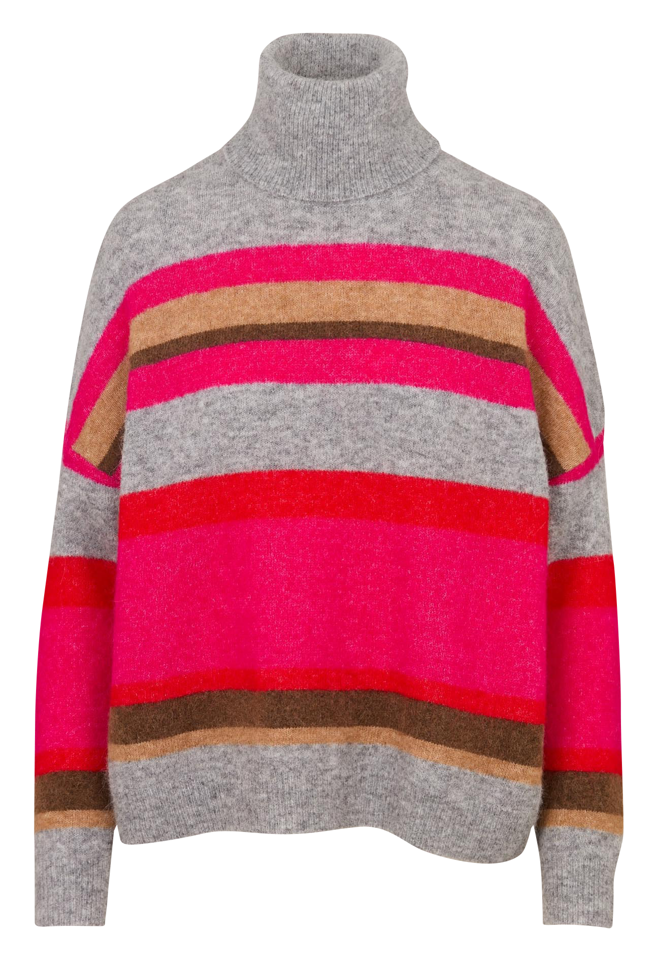 Pull oversize col roulé en laine mélangée MKT Gris