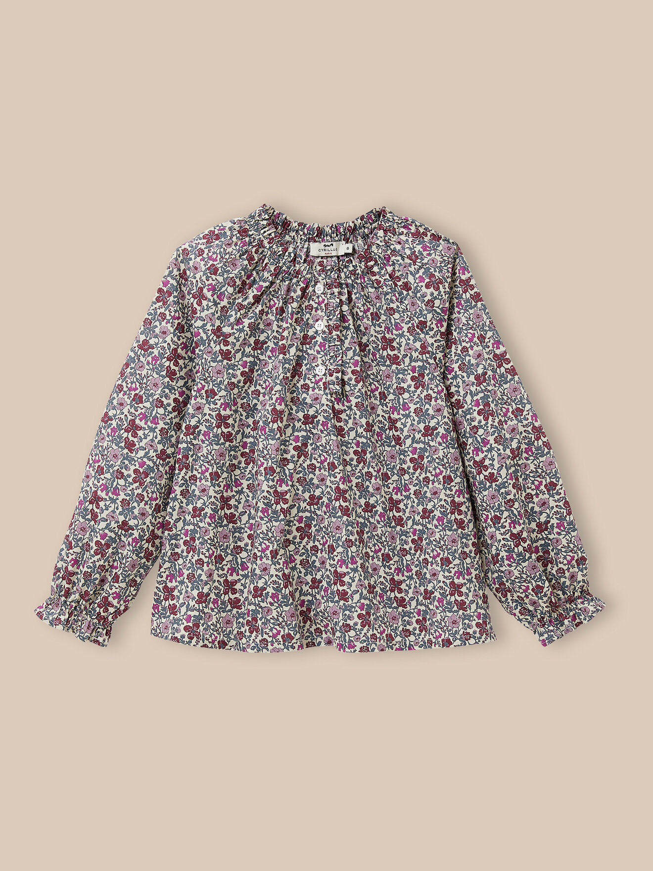 Meadow Liberty fabric blouse CYRILLUS Purple