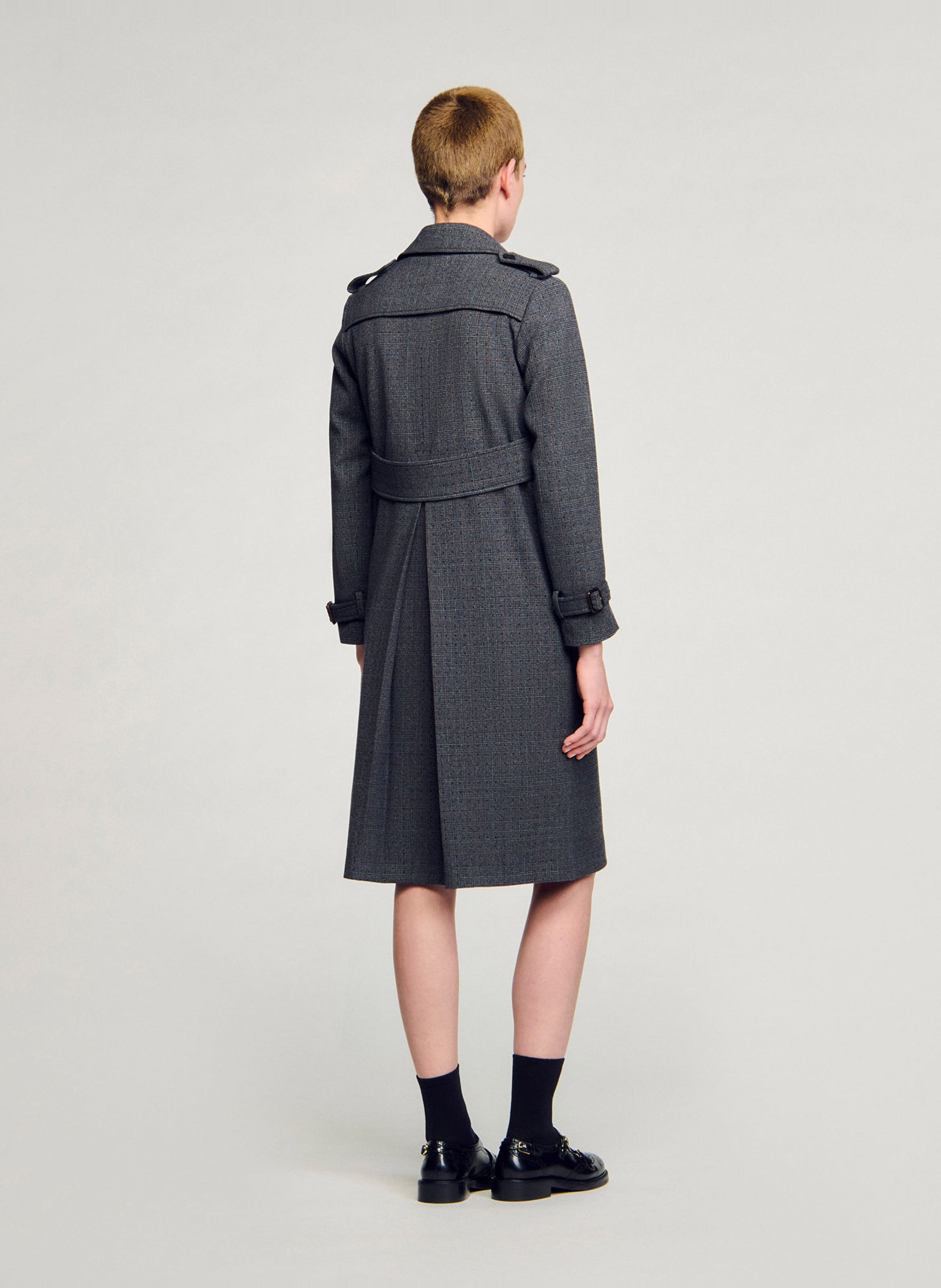 Rechte jas met klassieke kraag  SANDRO Grijs