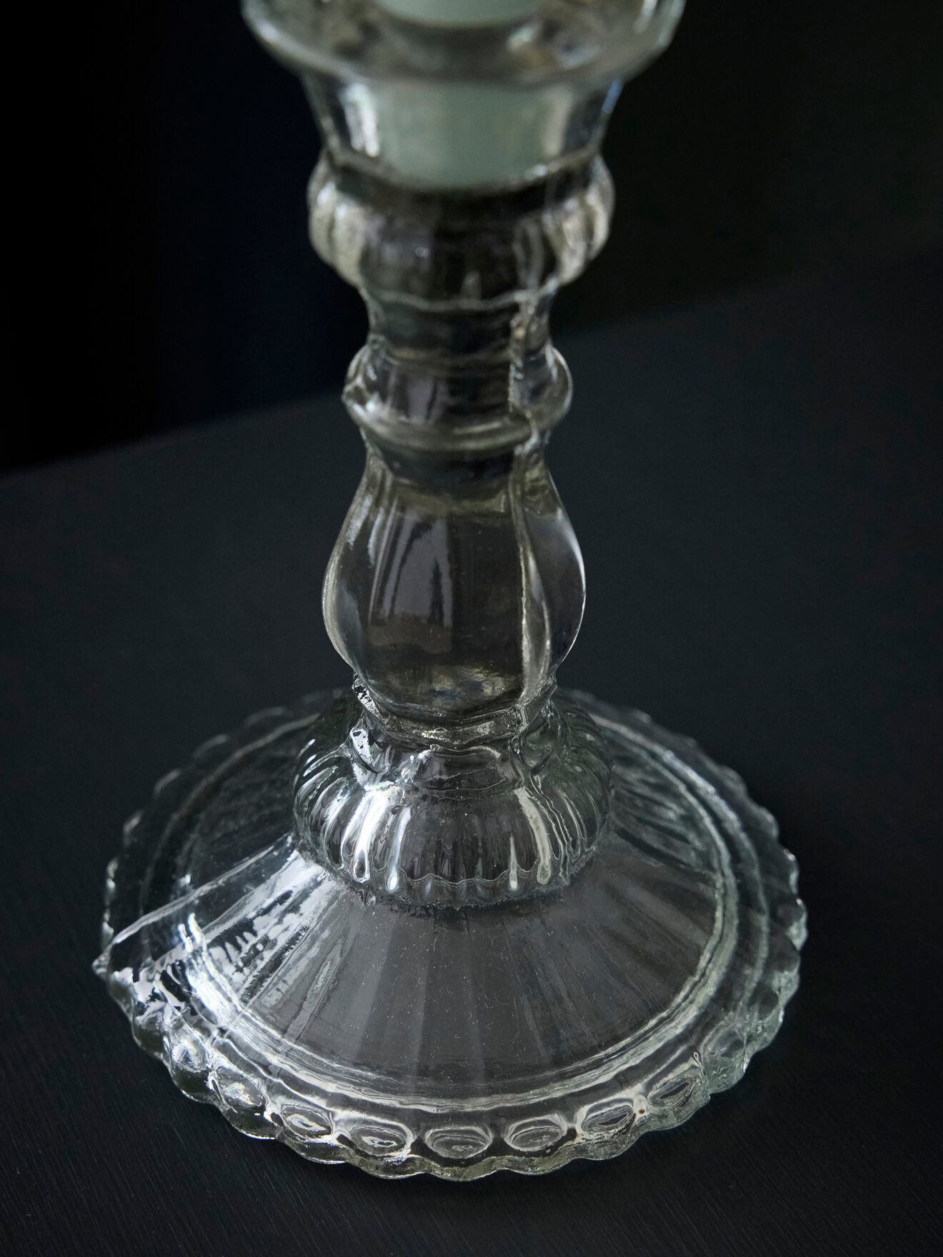 Glass candle holder CYRILLUS White