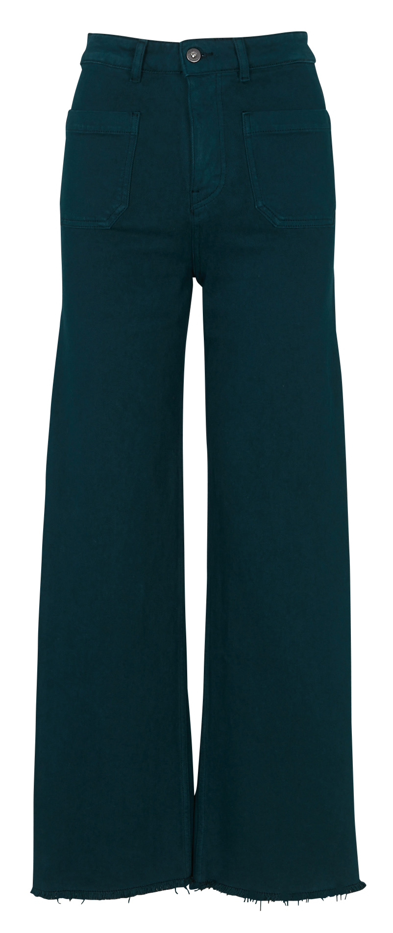 Jean large taille haute en coton bio mélangé LA FEE MARABOUTEE Bleu