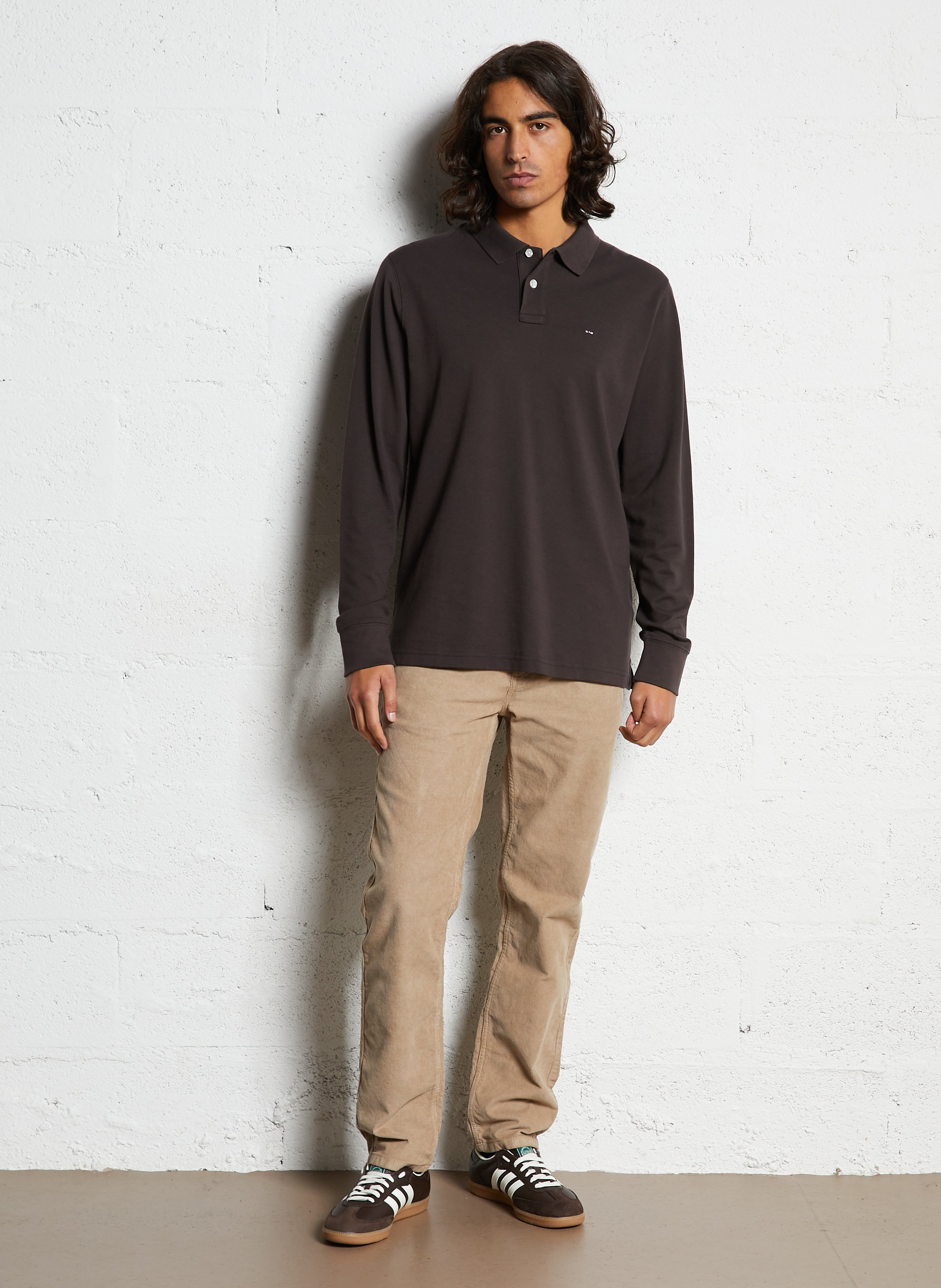 Polo droit en coton EDEN PARK Marron