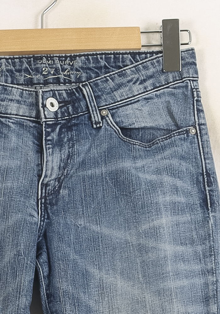 Cropped slim jeans with studs Blue