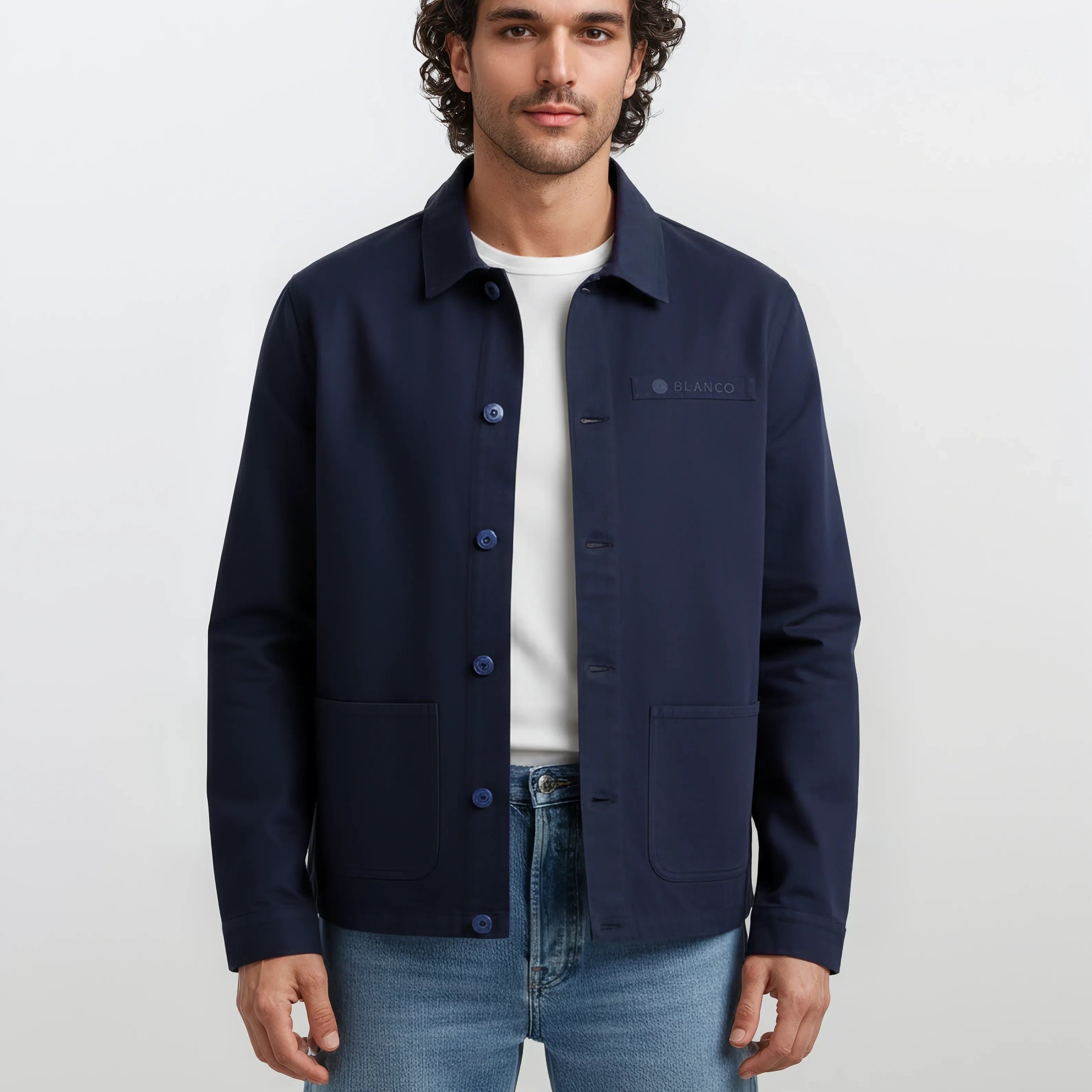 Cotton utility jacket SERGE BLANCO Blue