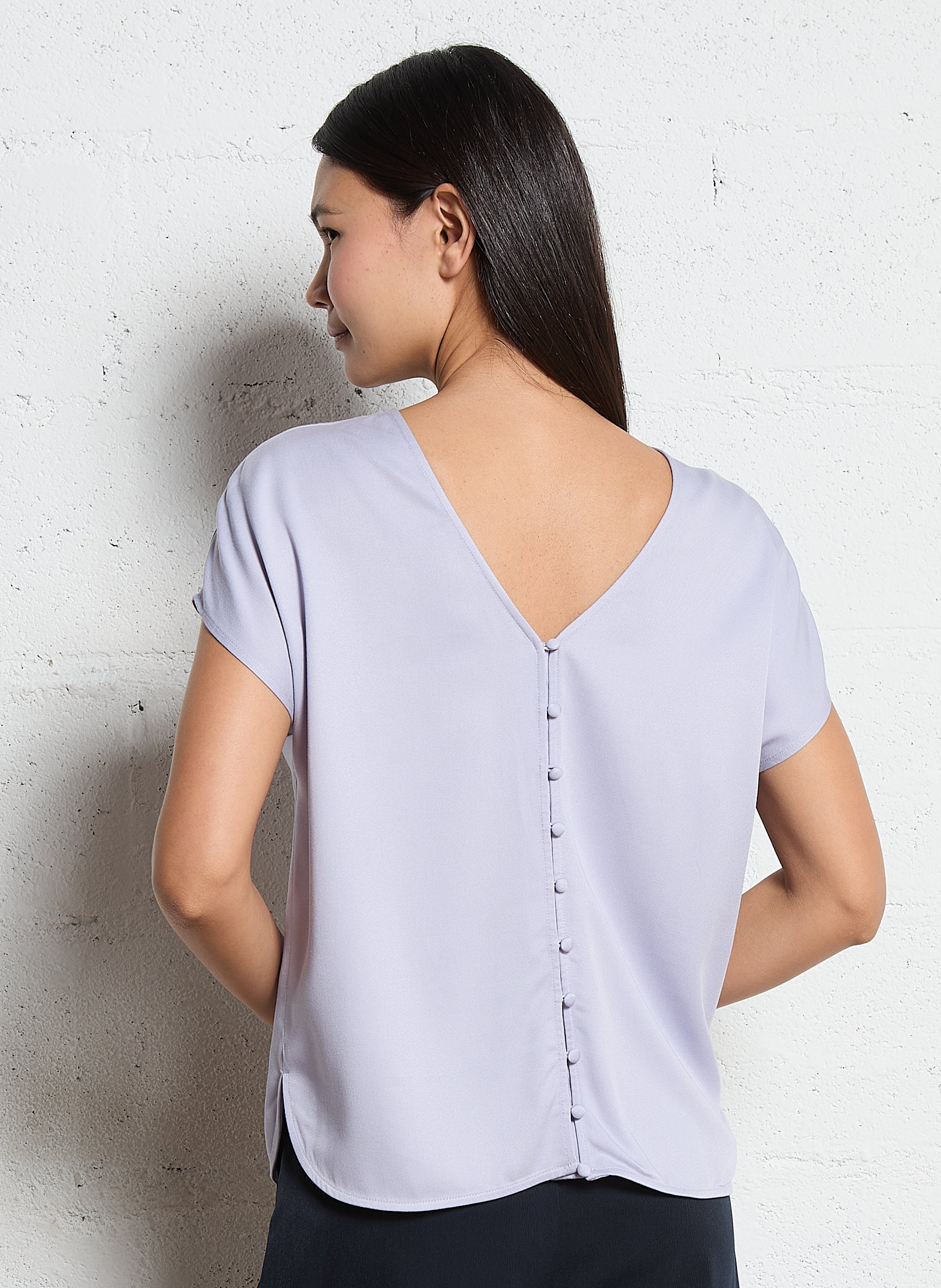 Loose-fit V-neck top IKKS Purple