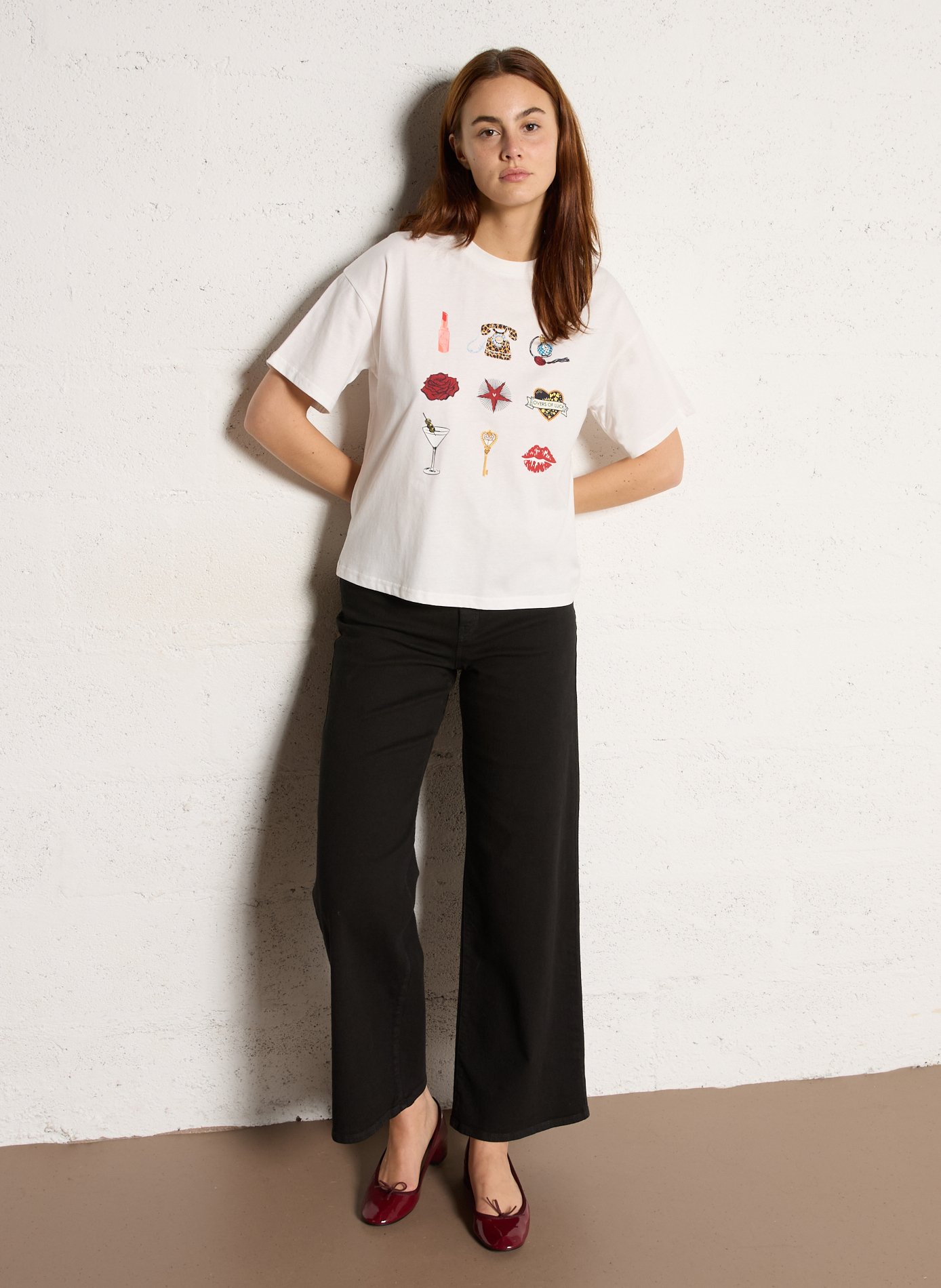 Ballerines à talons en cuir vernis REPETTO Rouge