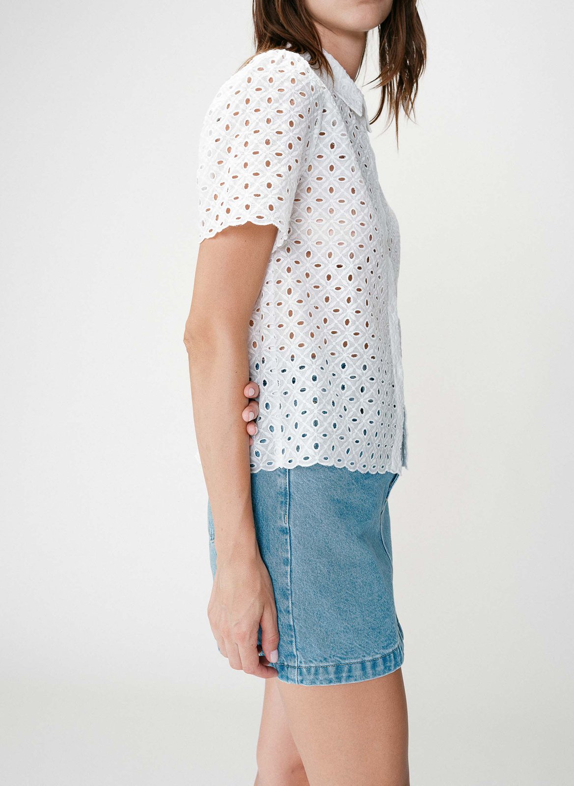 Chemise col classique en coton GRACE ET MILA Blanc