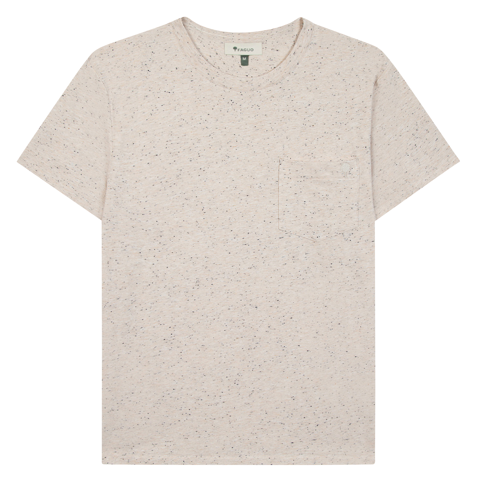 Gerade geschnittenes Rundhals-T-Shirt aus Baumwoll-Mix FAGUO Beige