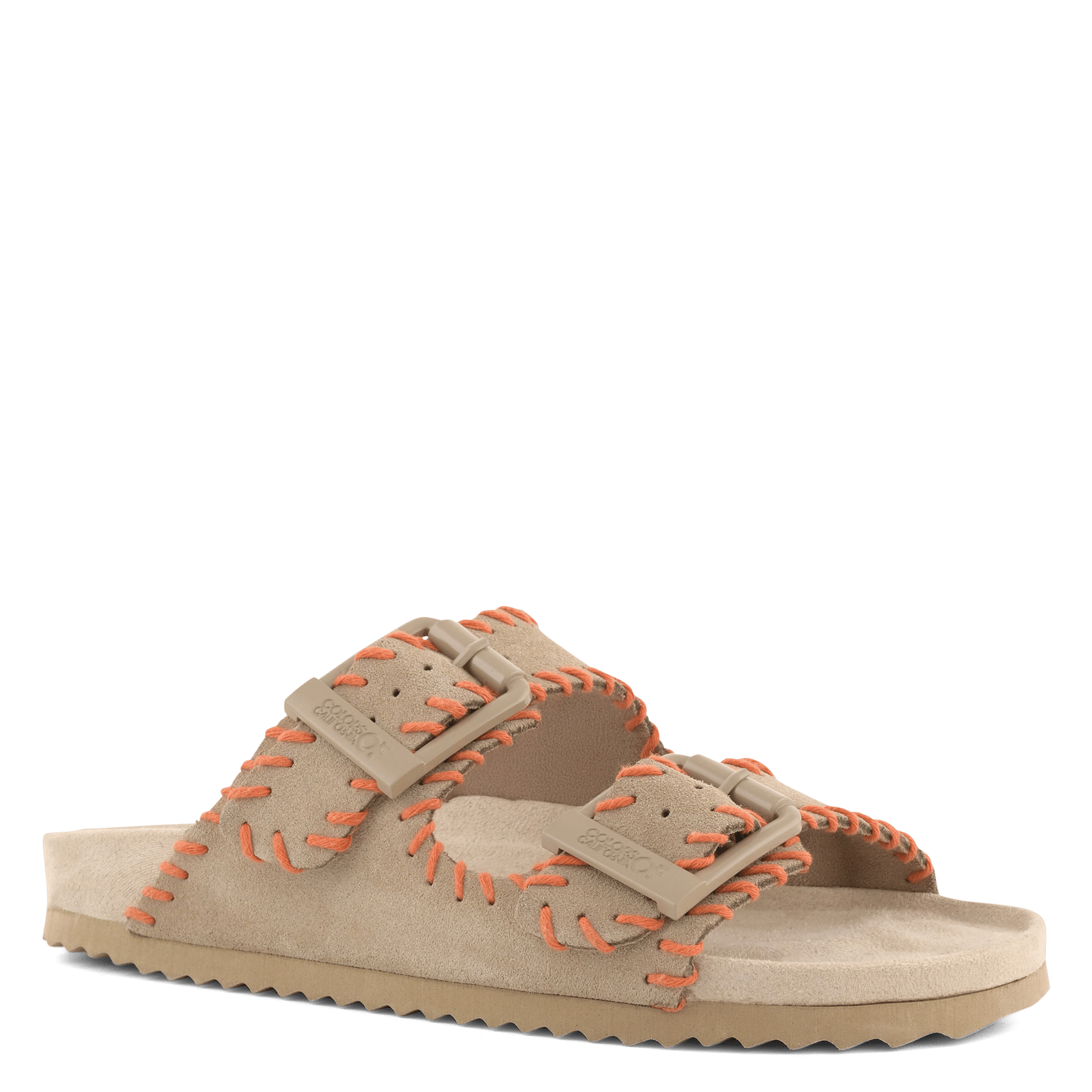 Sandales plates en cuir velours COLORS OF CALIFORNIA Beige