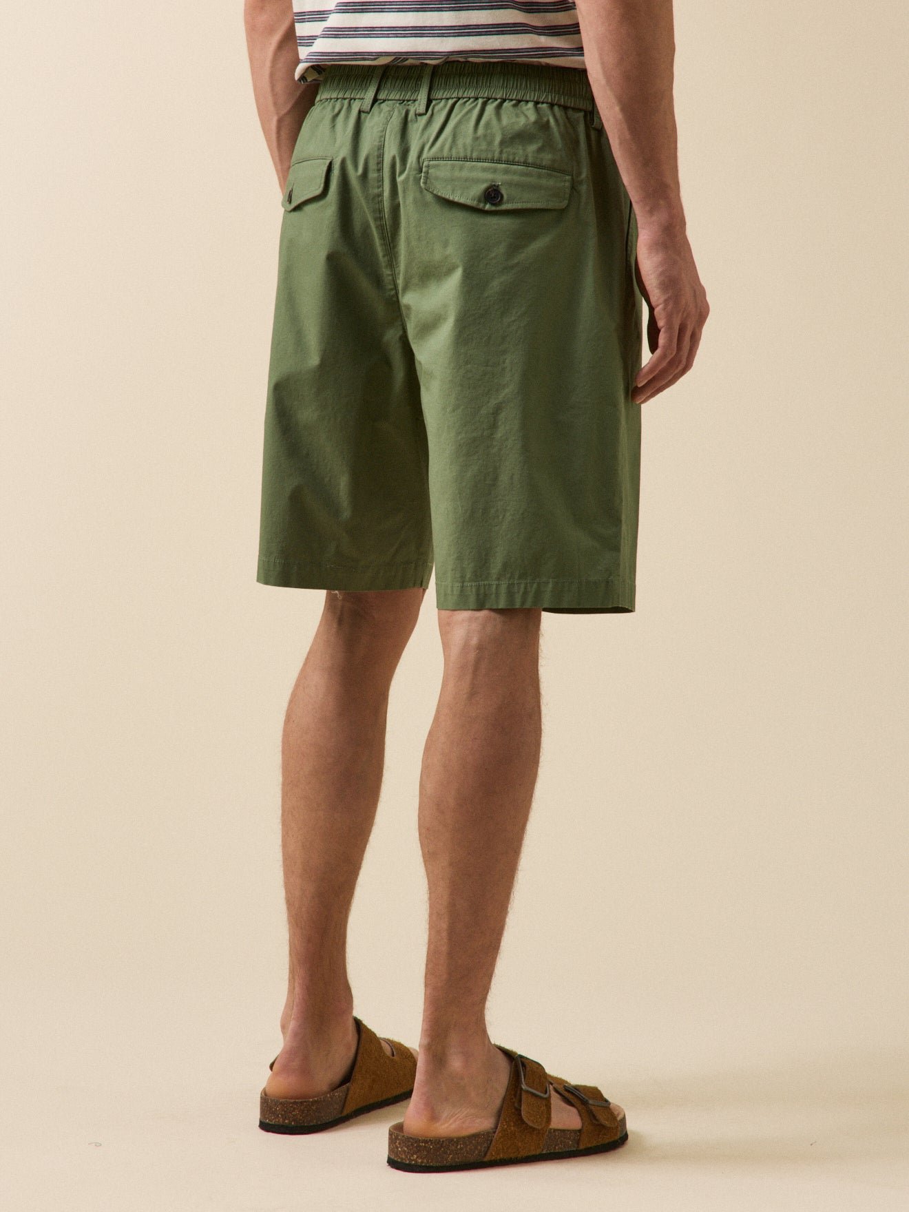 Elasticated waist Bermuda crisp poplin CYRILLUS Green