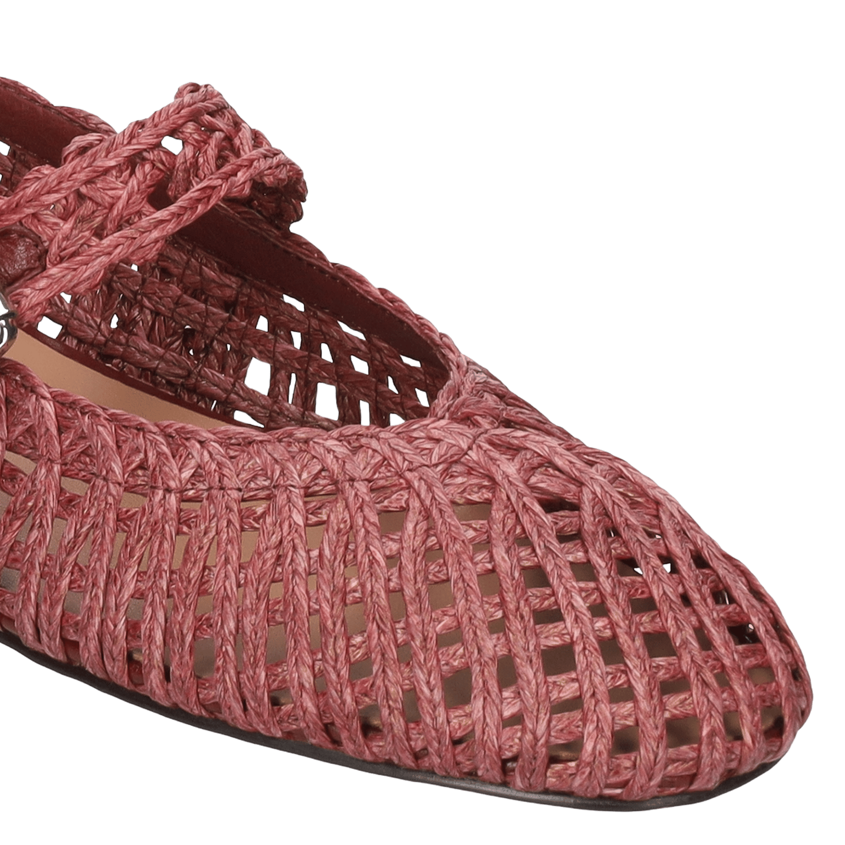 Raffia ballet flats Red