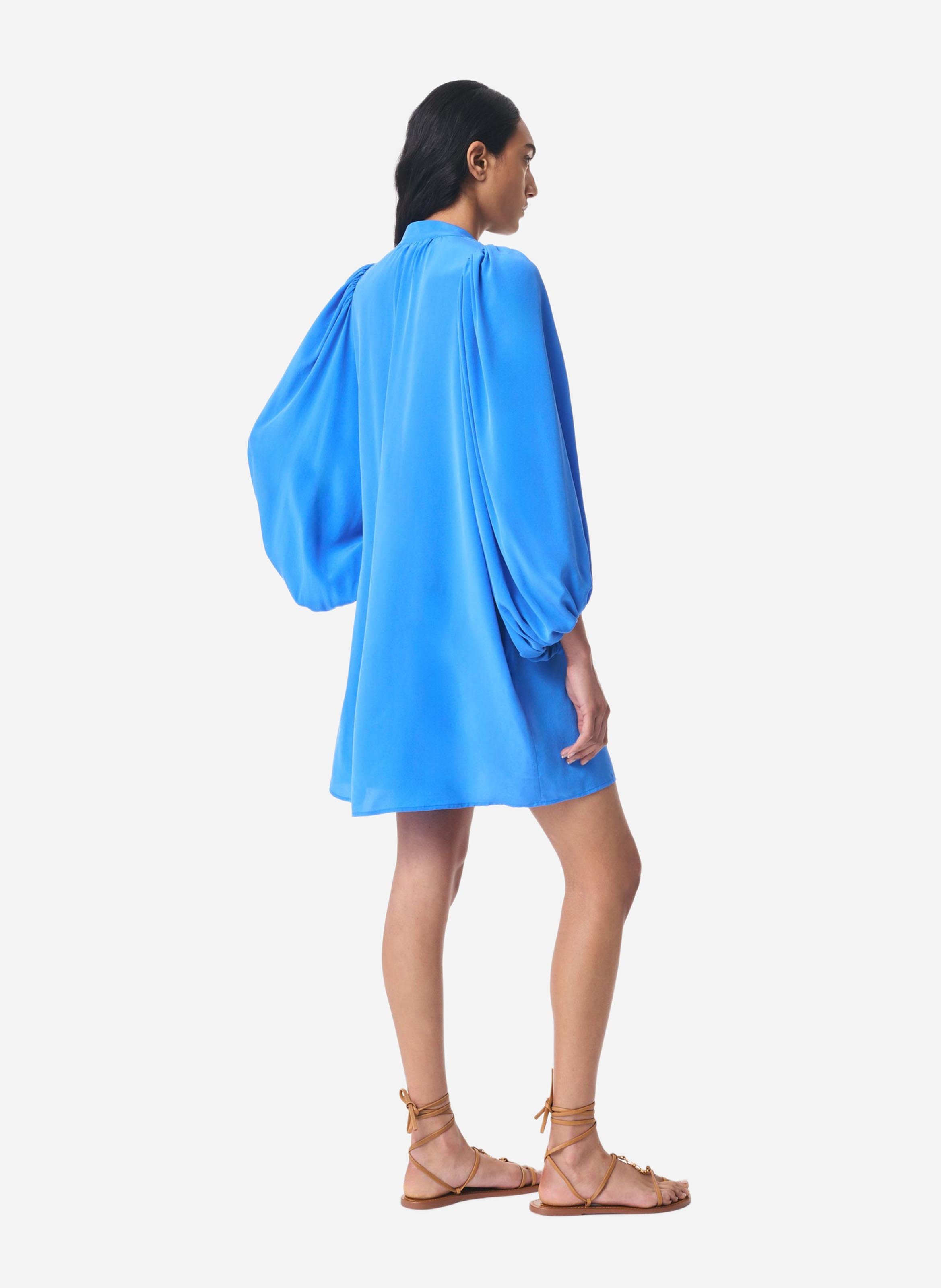 Jurk van zijde Blauw