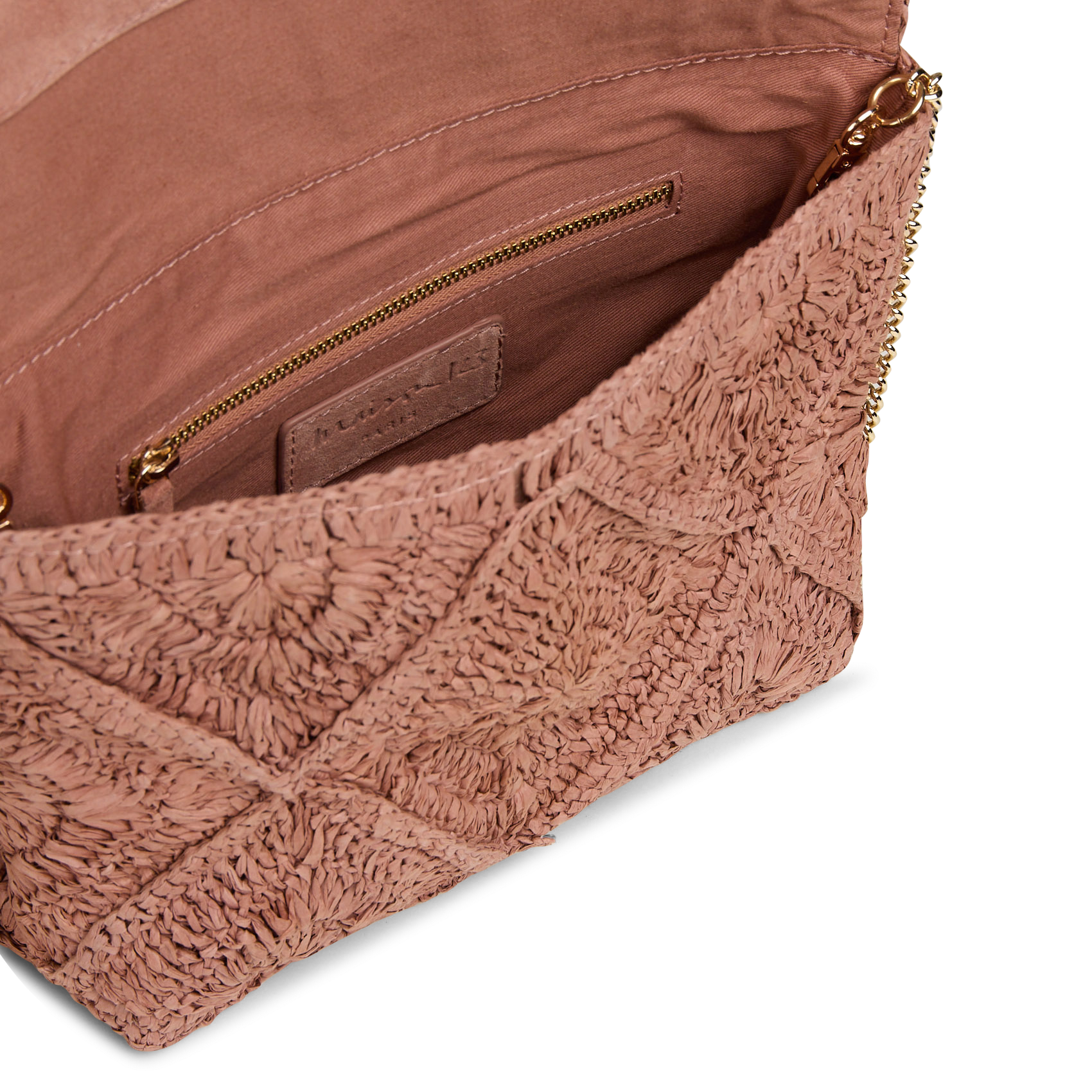 Avondclutch van riet MAISON 123 Roze