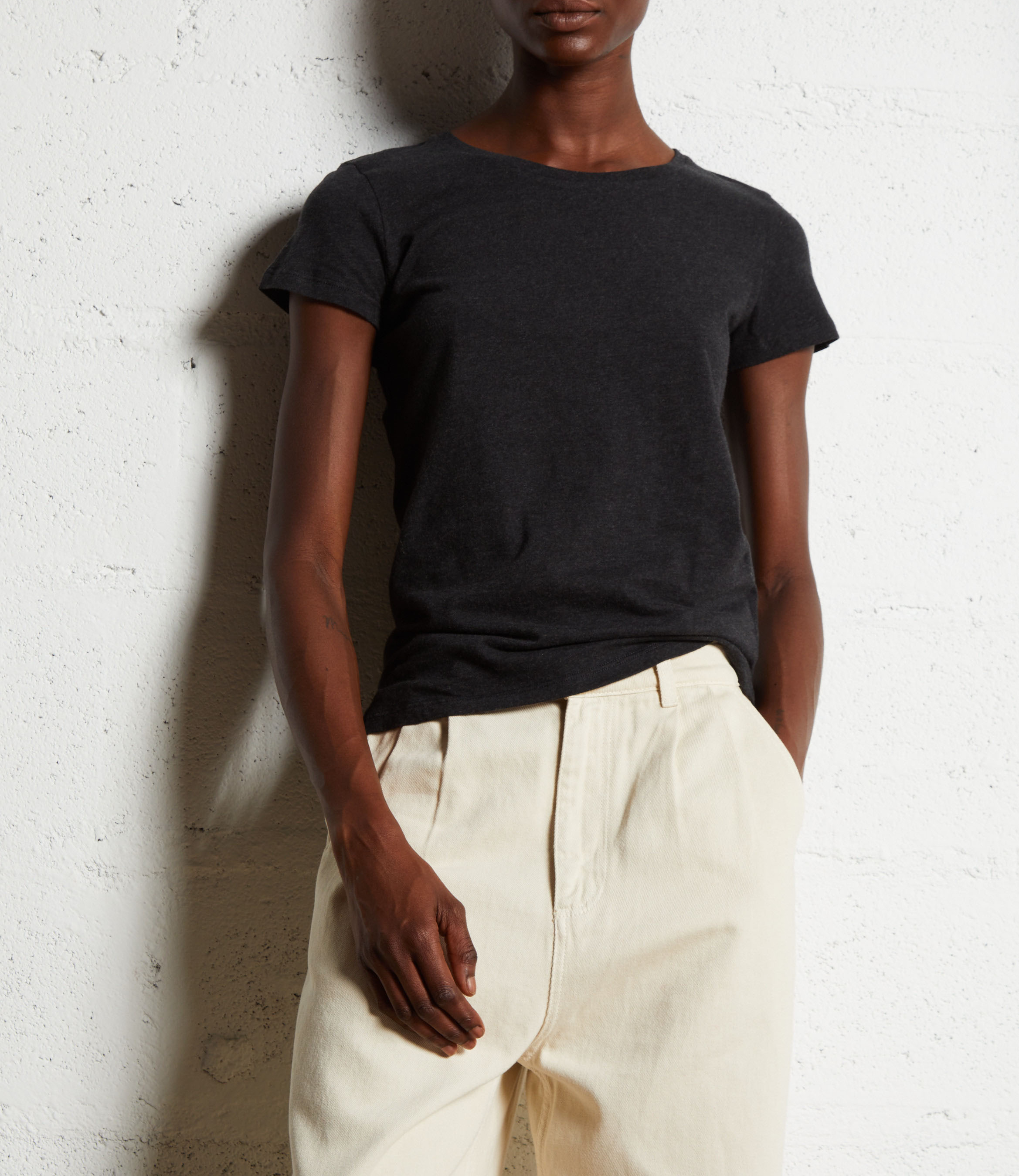 Rundhals-T-Shirt aus Baumwolle MAJESTIC FILATURES