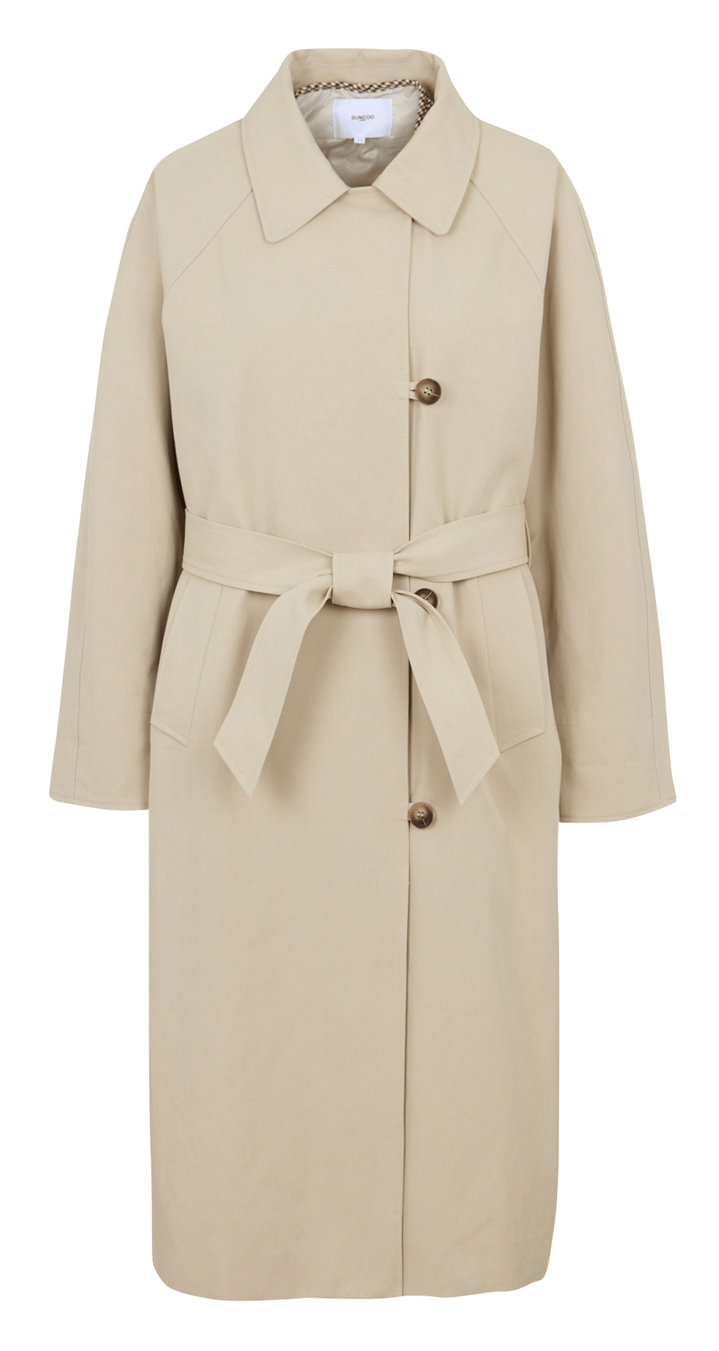 Trench en coton col classique SUNCOO Beige