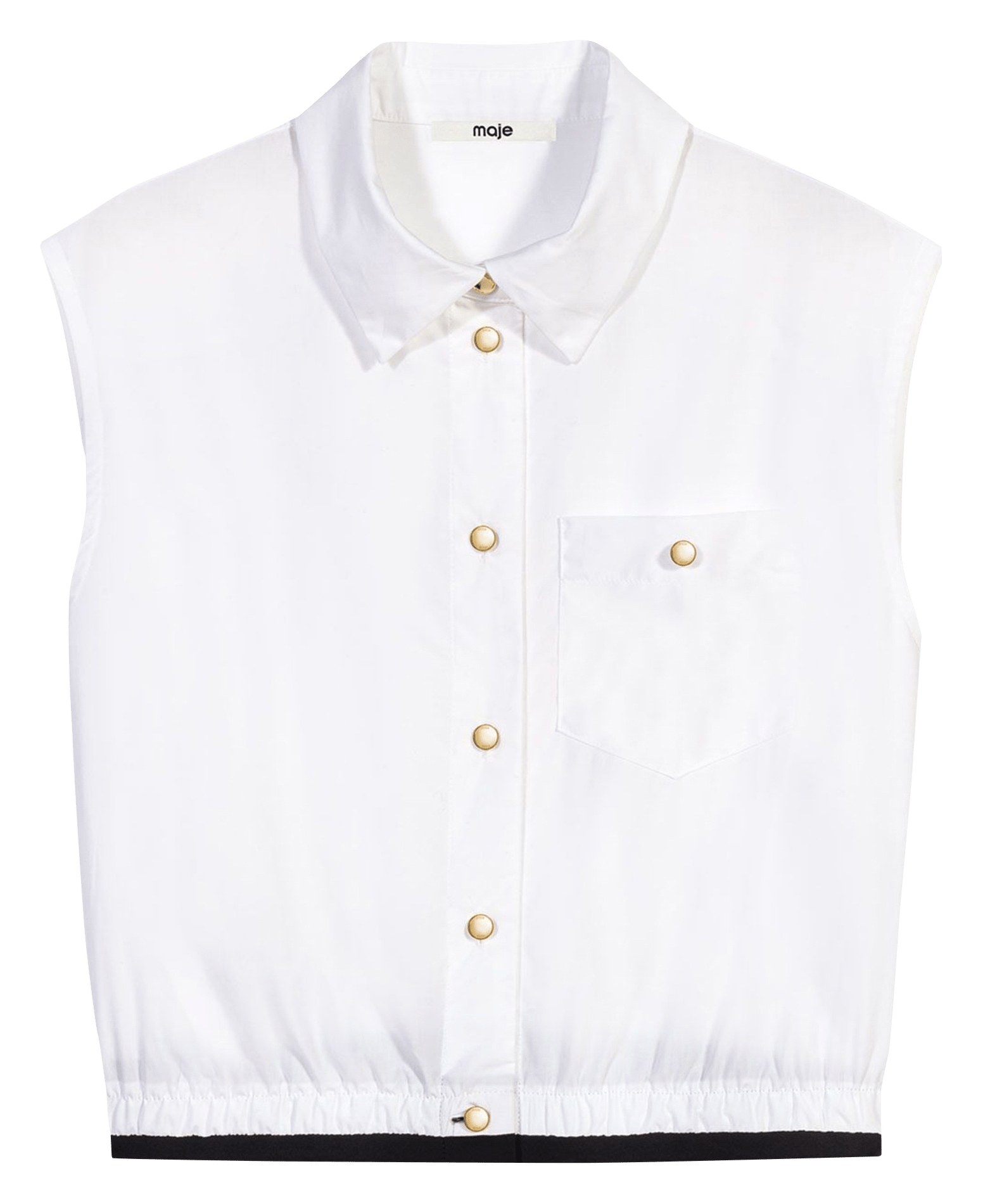 Chemise droite en coton MAJE Blanc