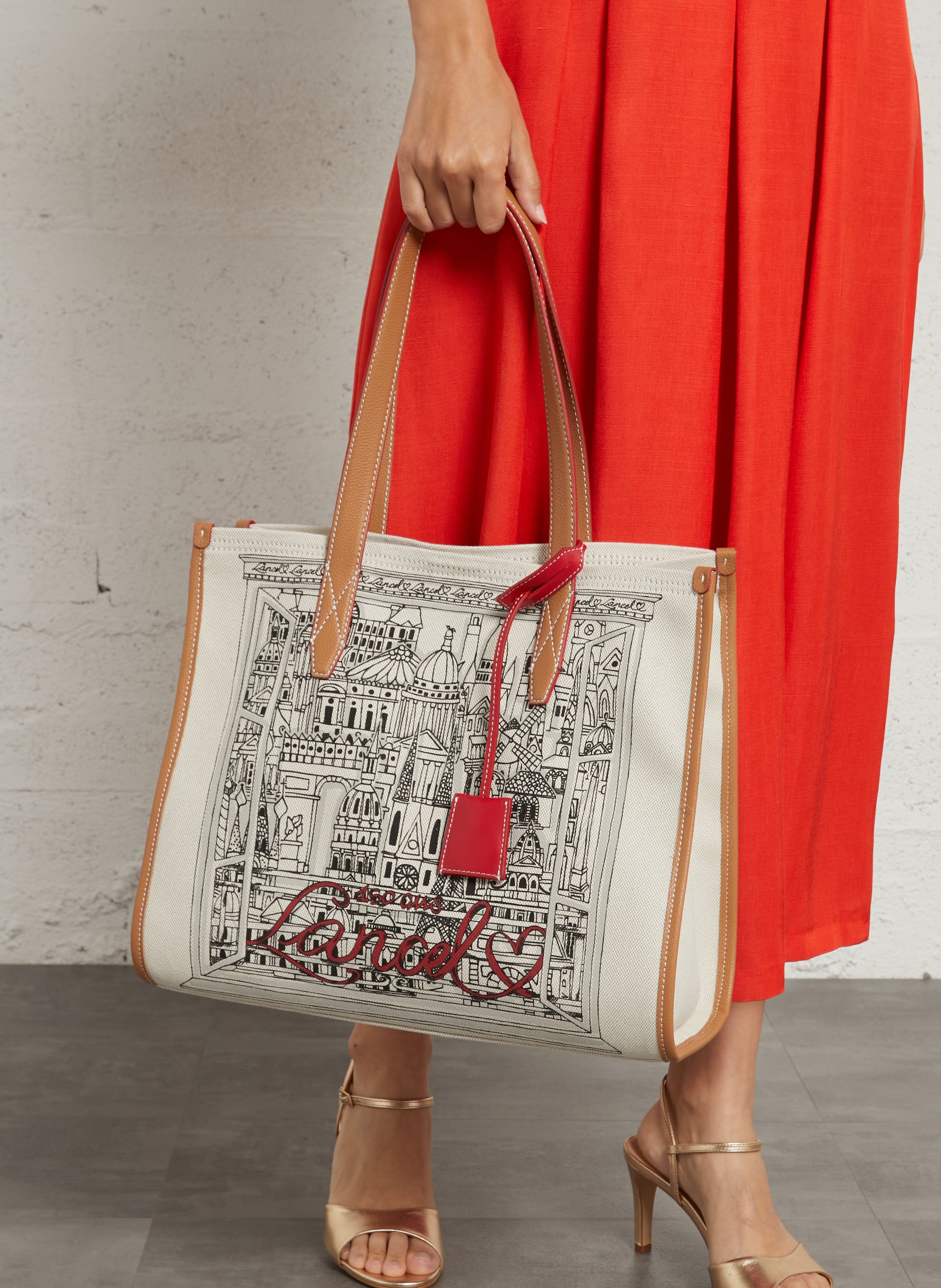 Bolso shopper con cremallera L - Premier Flirt 150 años LANCEL Beige