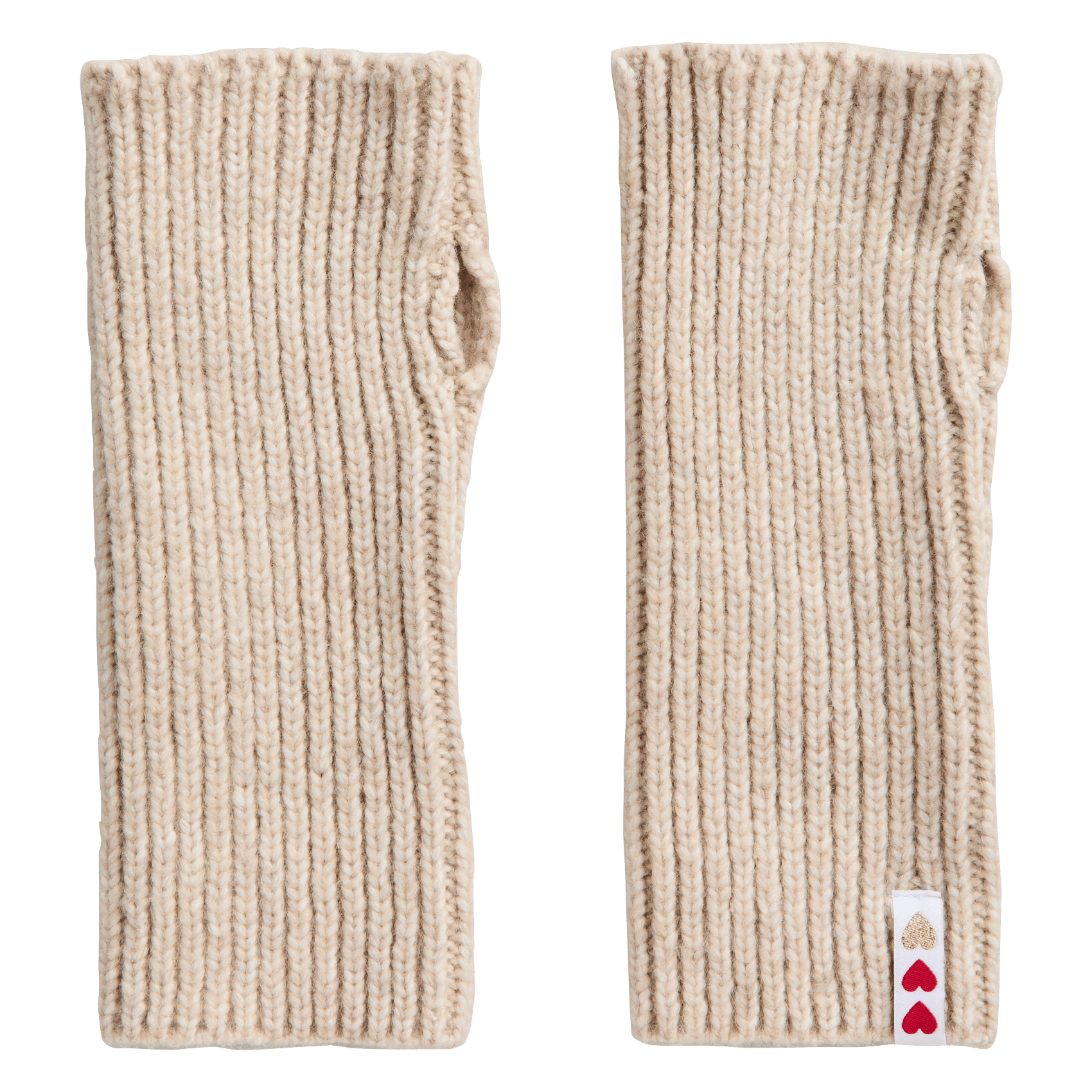 Long ribbed fingerless gloves PIECES Grey