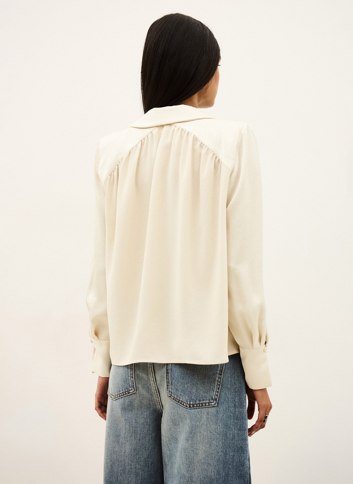 Recht effen overhemd BA&SH Beige