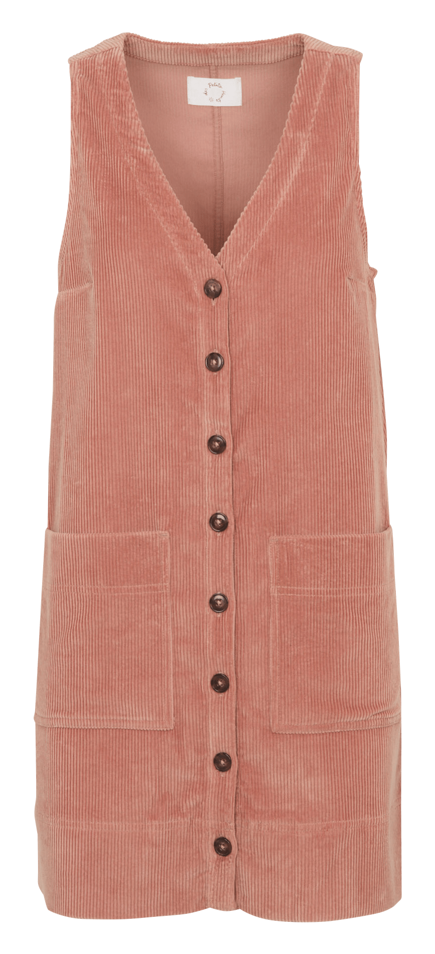 Kurzes Baumwollkleid mit V-Ausschnitt DES PETITS HAUTS Rosa