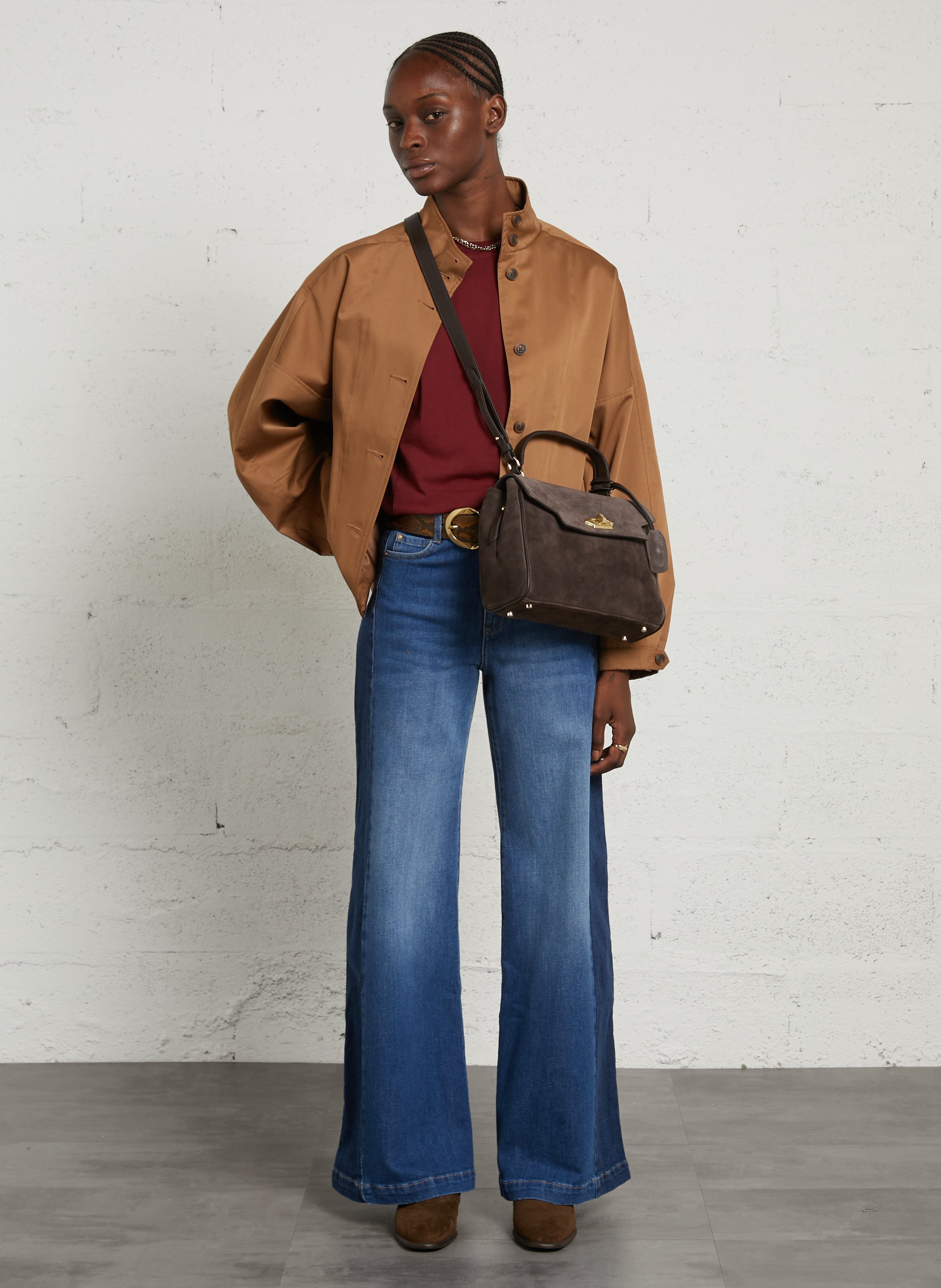 Bolso de piel de vaqueta LANCASTER PARIS Marron