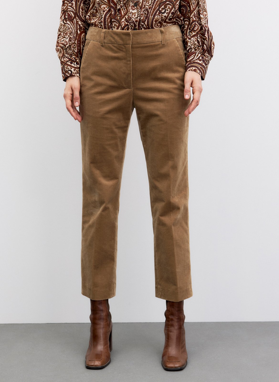 Pantalon droit en coton mélangé GERARD DAREL Marron