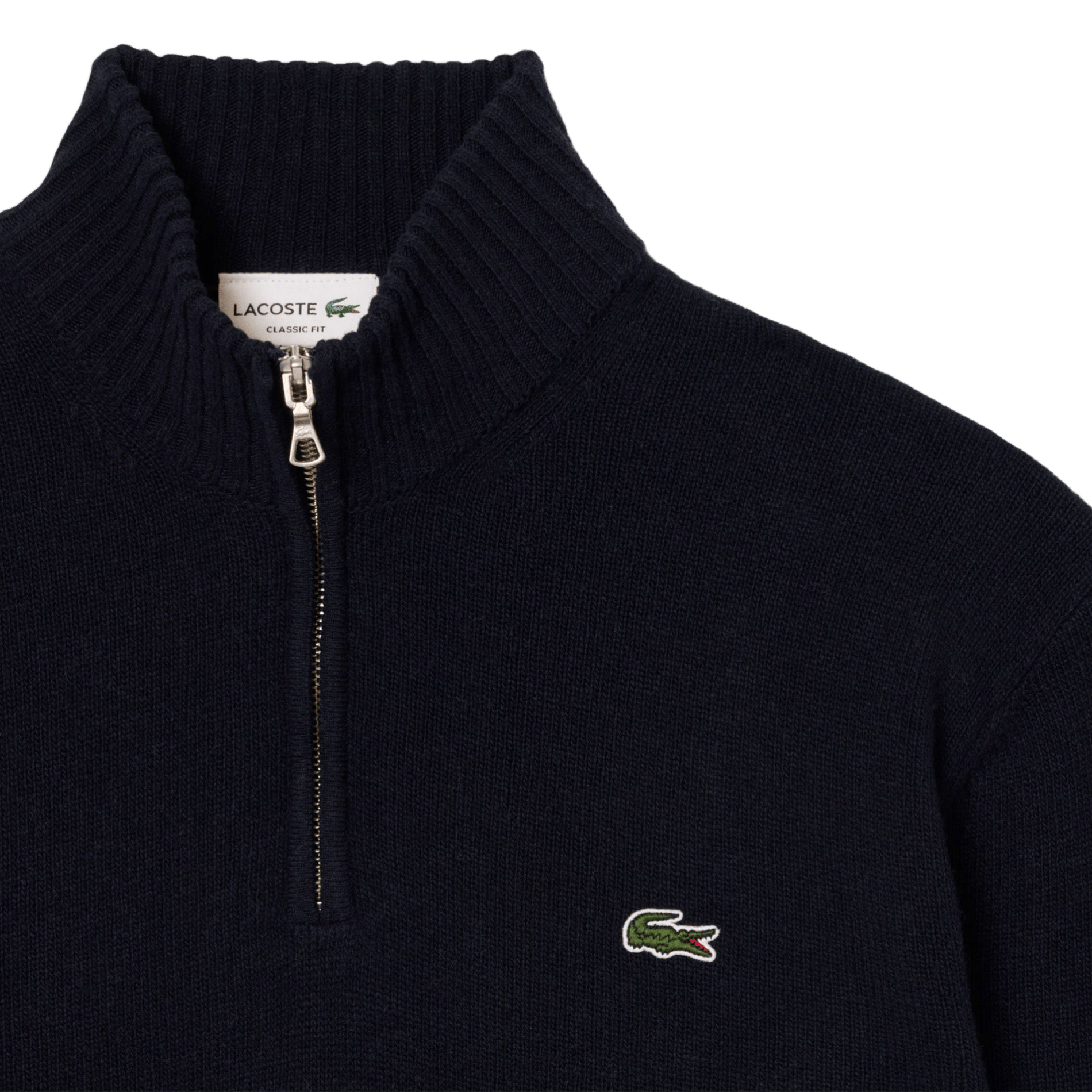 Wollen trui met opstaande kraag en rits LACOSTE Blauw