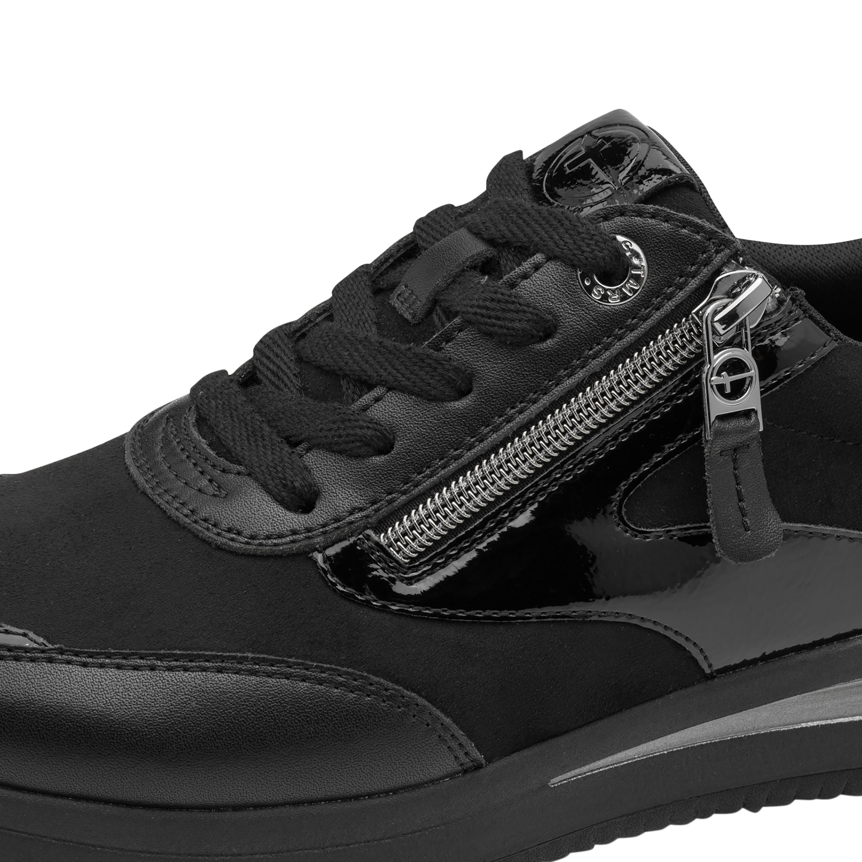 Leather trainers TAMARIS Black