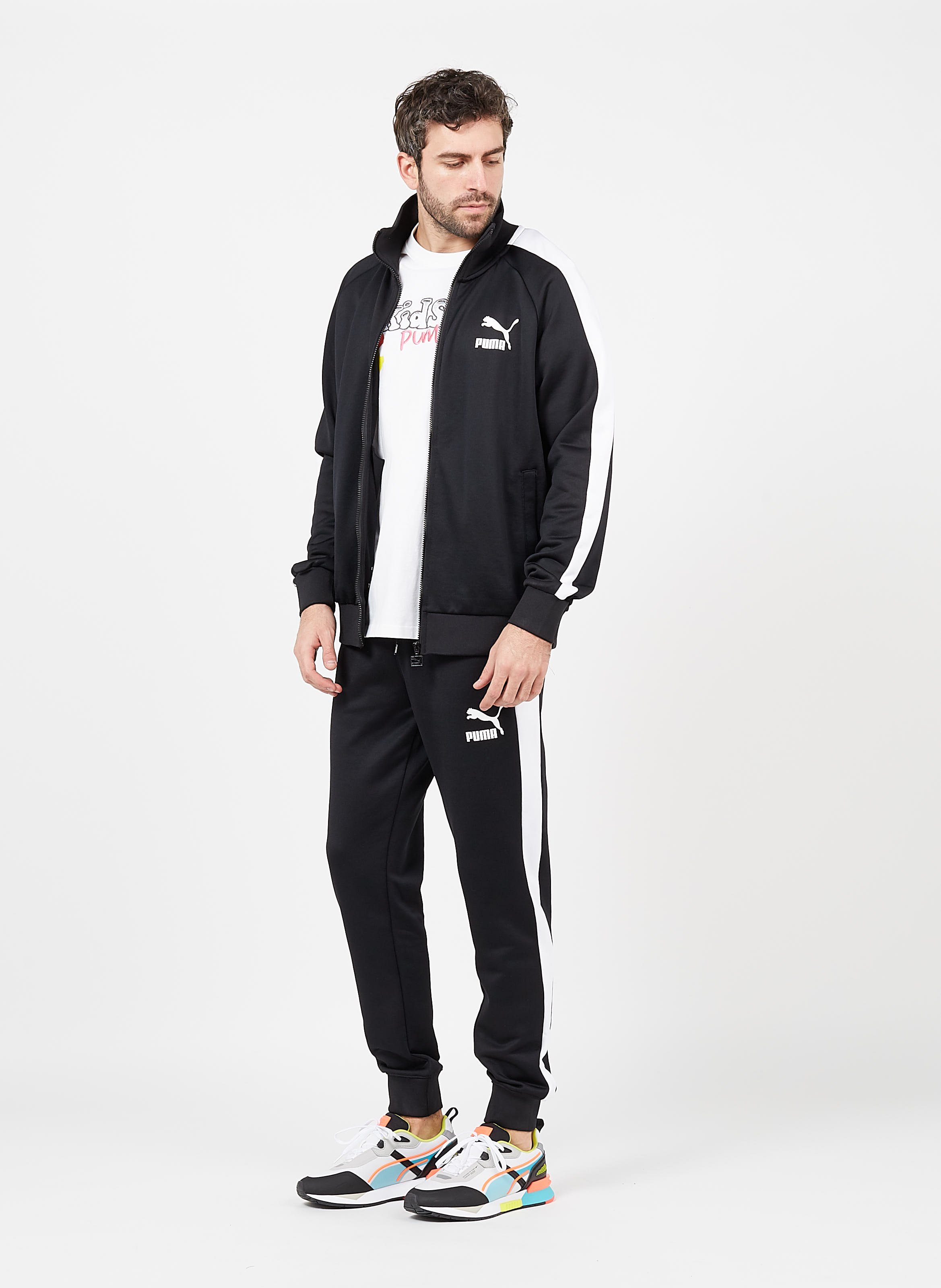 puma joggers black