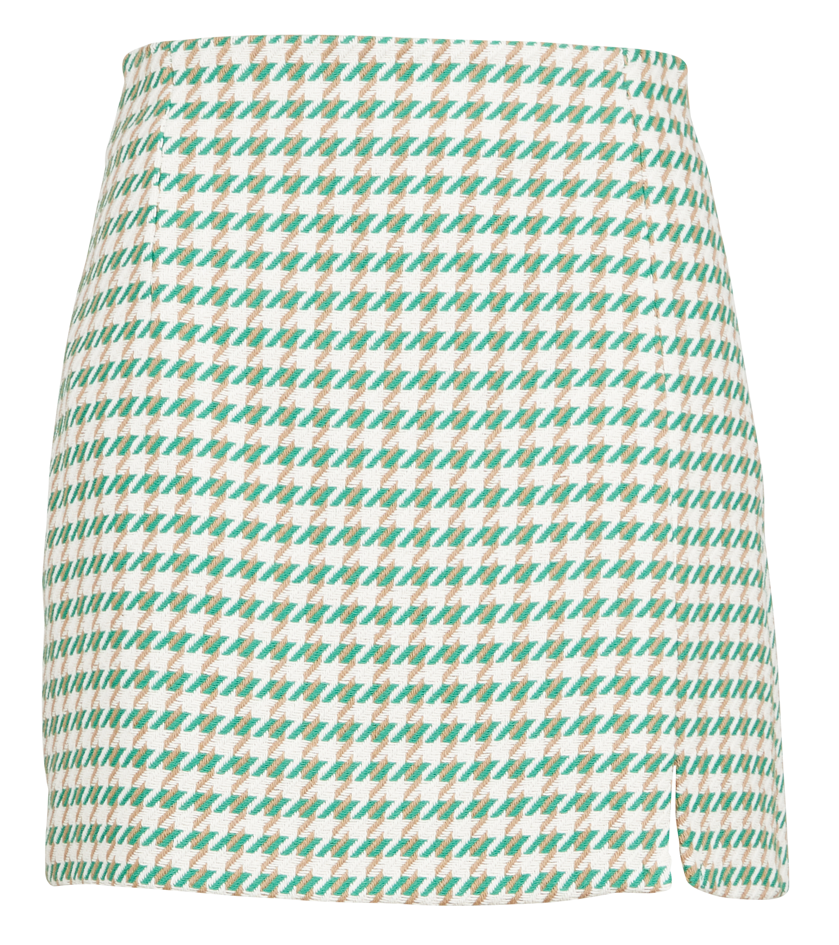 Mini jupe motif pied-de-poule en coton mélangé  IMPERIAL Blanc