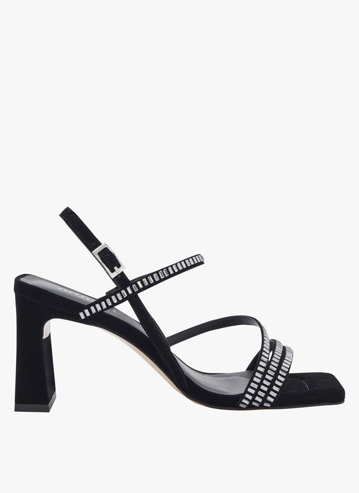 Sandales Hautes En Cuir Noir Minelli Femme Place des Tendances