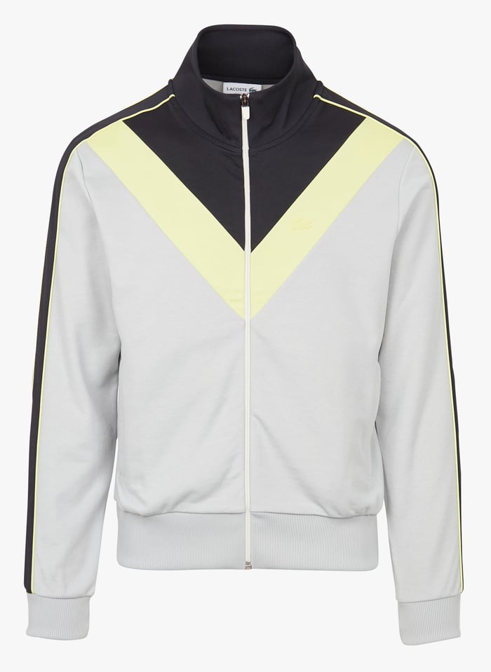 Colorblock Sweatshirt mit Rei verschluss und Stehkragen in Mehrfarbig