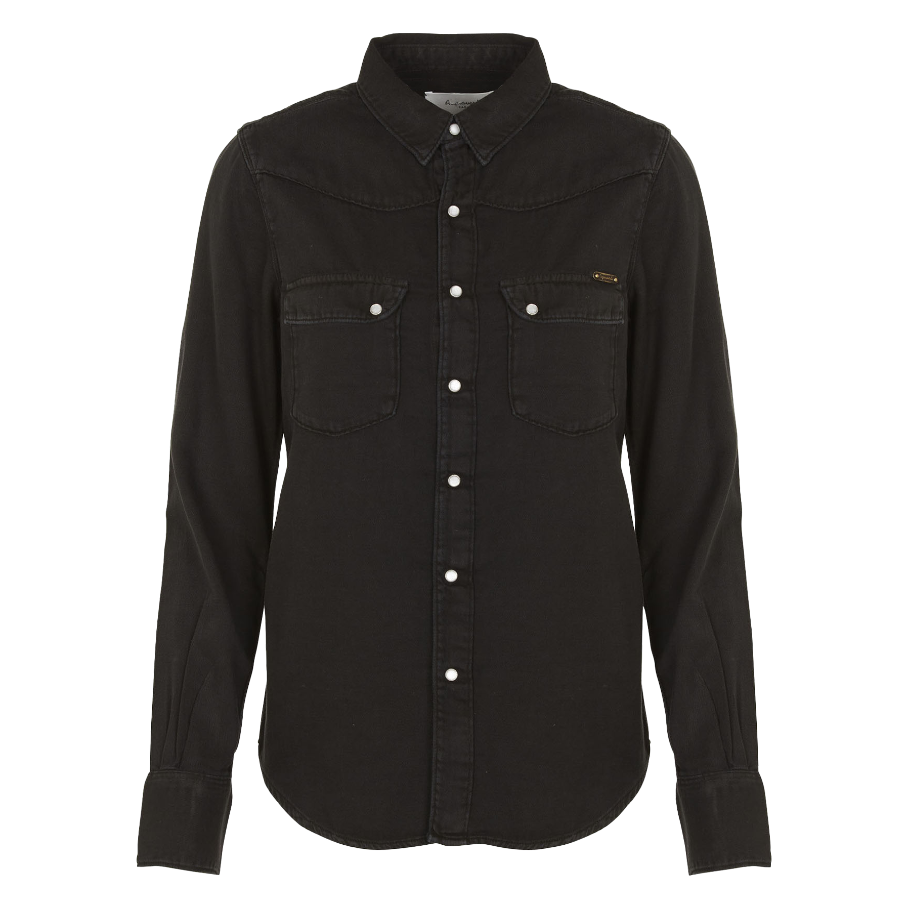 Cotton shirt with classic collar  Black stone
