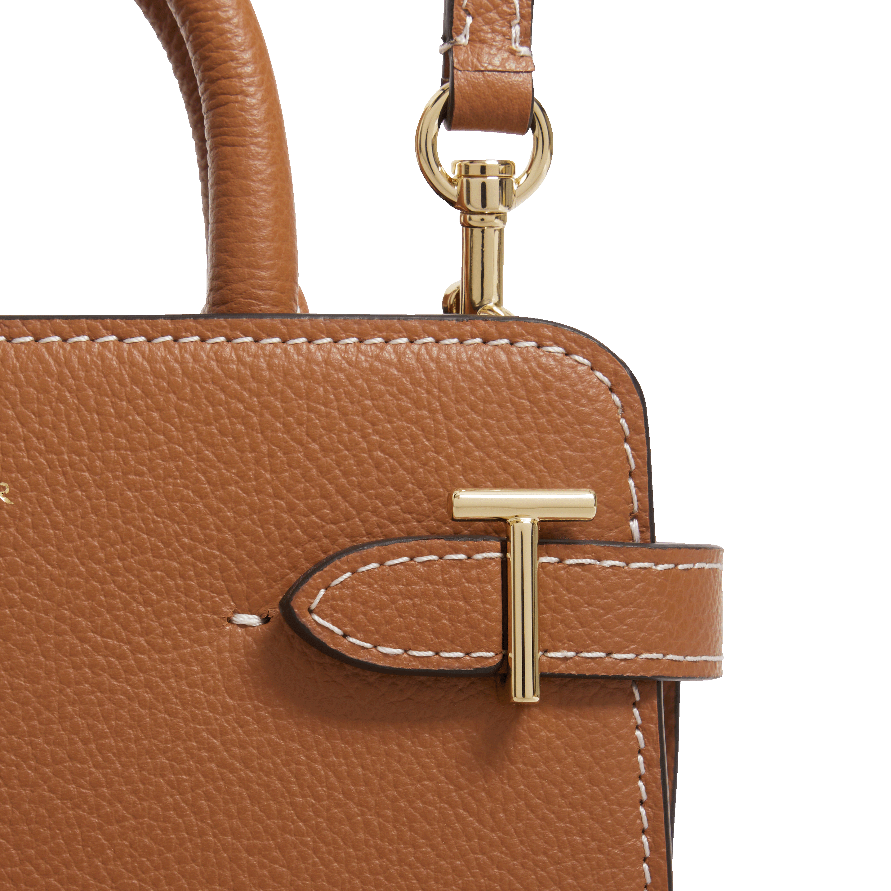 Sac bandoulière en cuir grainé LE TANNEUR Marron