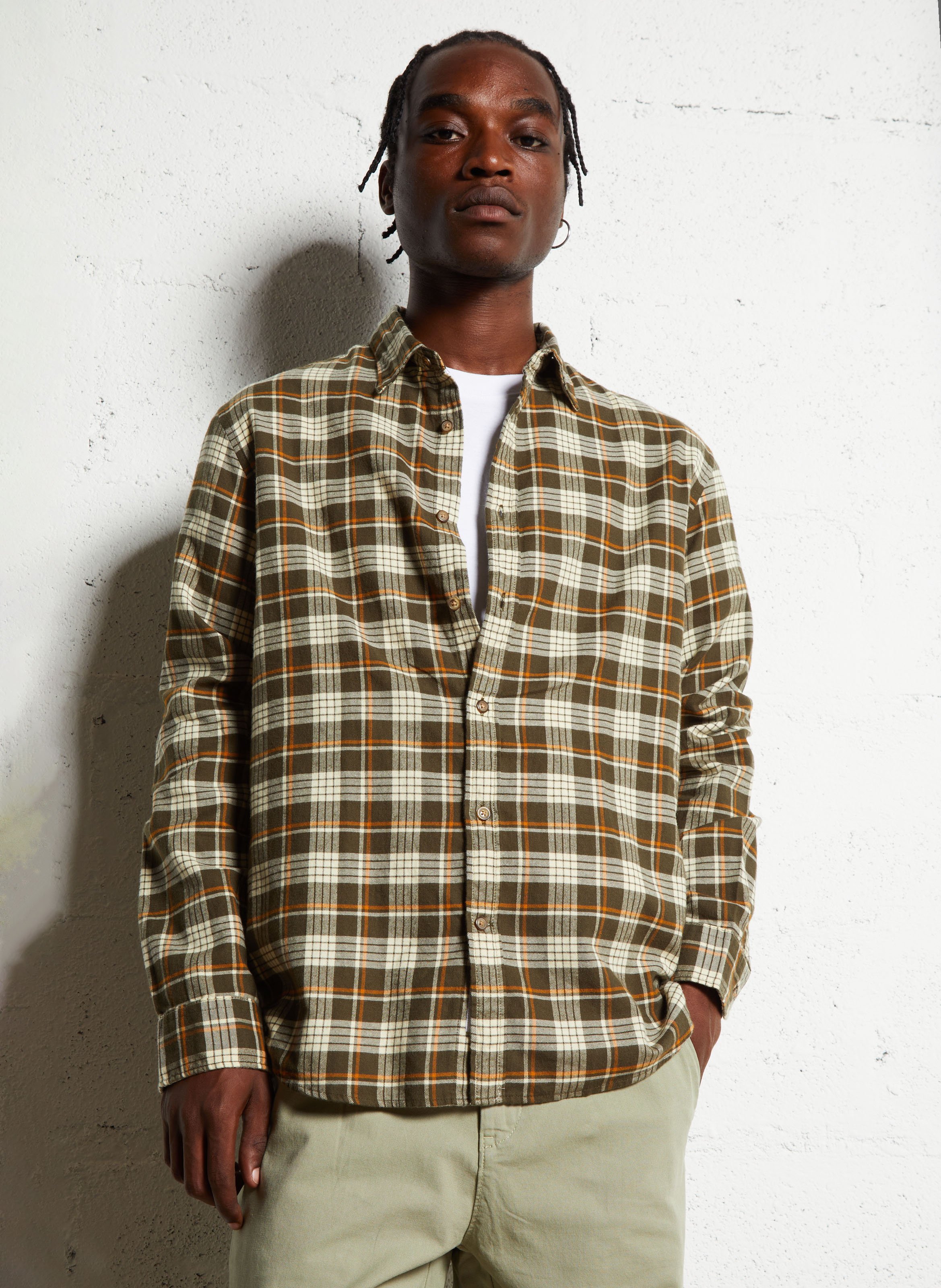 Baumwollhemd mit klassischem Kragen SELECTED Grun