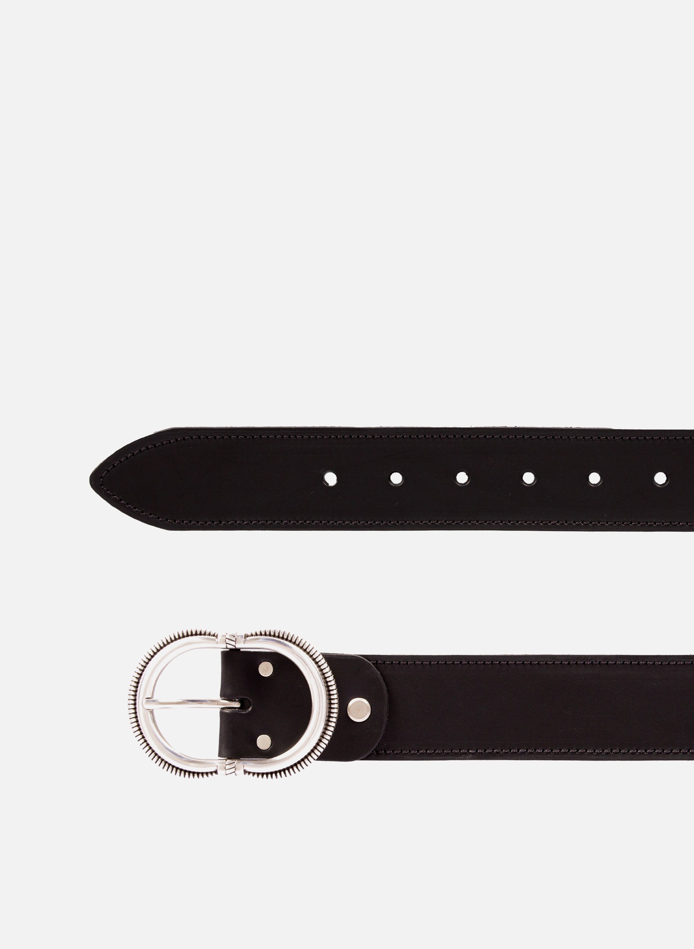Camargue leather belt JULES & JENN Black