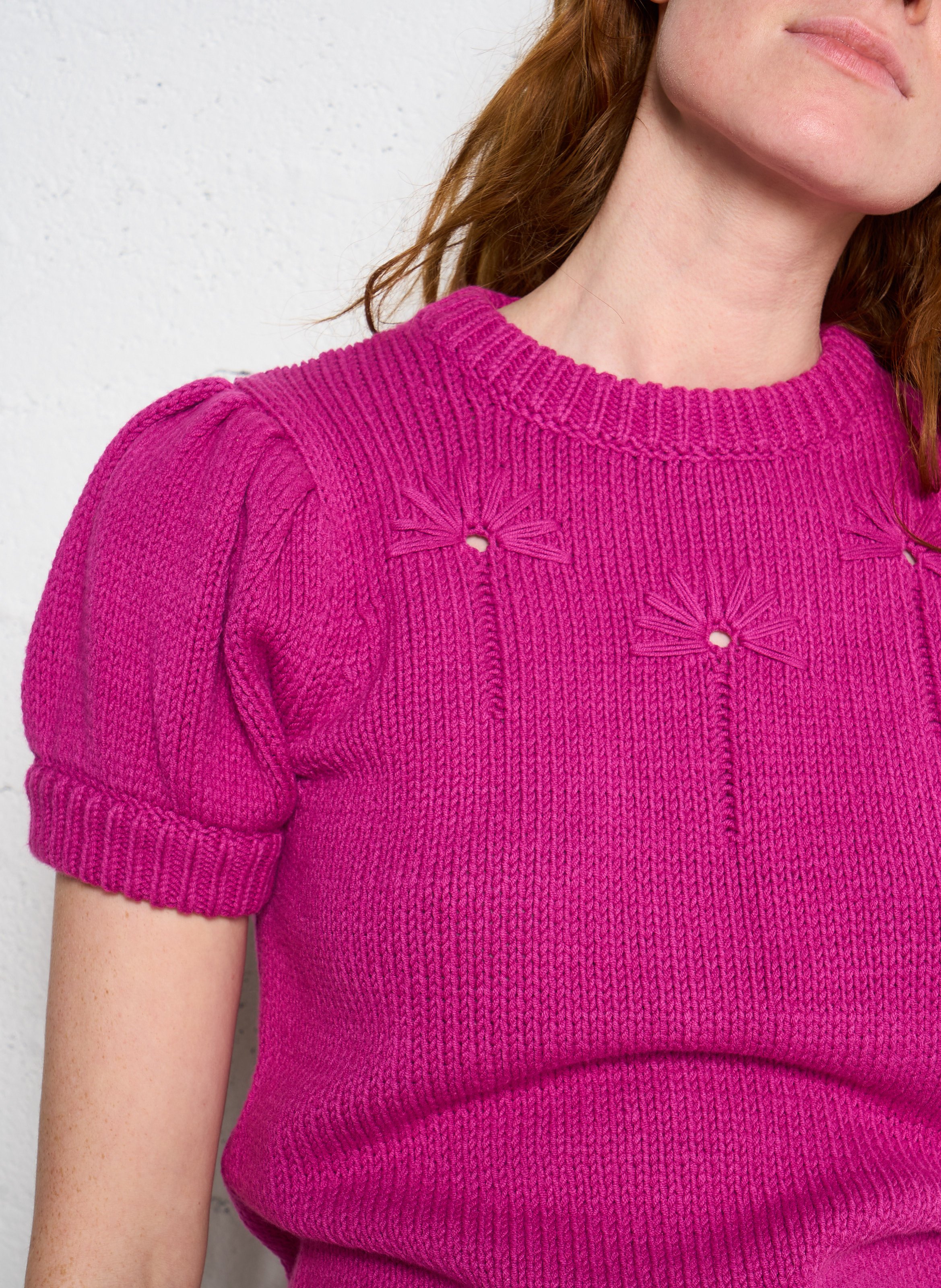 Bloemen gebreide trui FABIENNE CHAPOT Roze