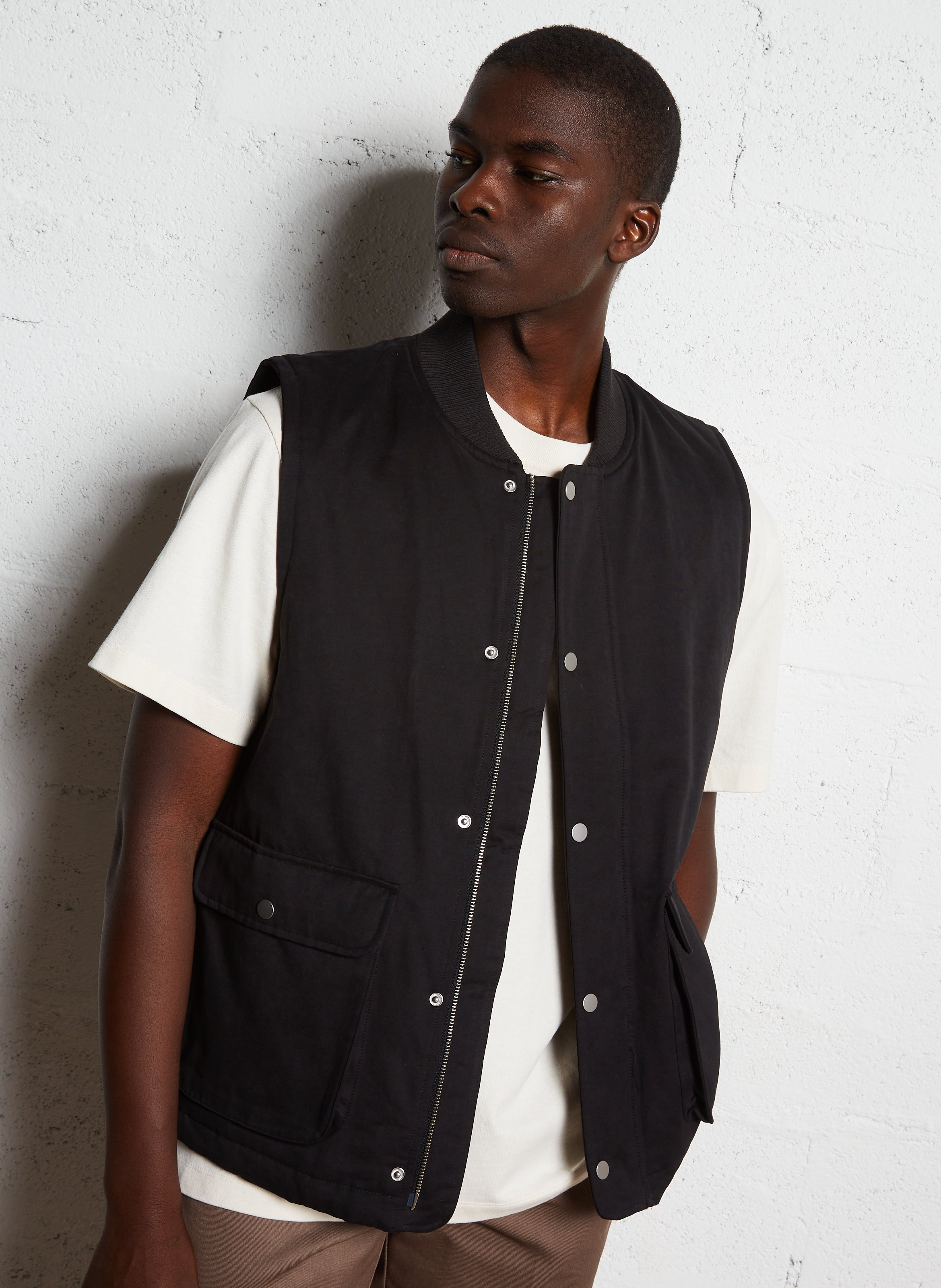 Veste sans manches en coton mélangé LES DEUX Noir