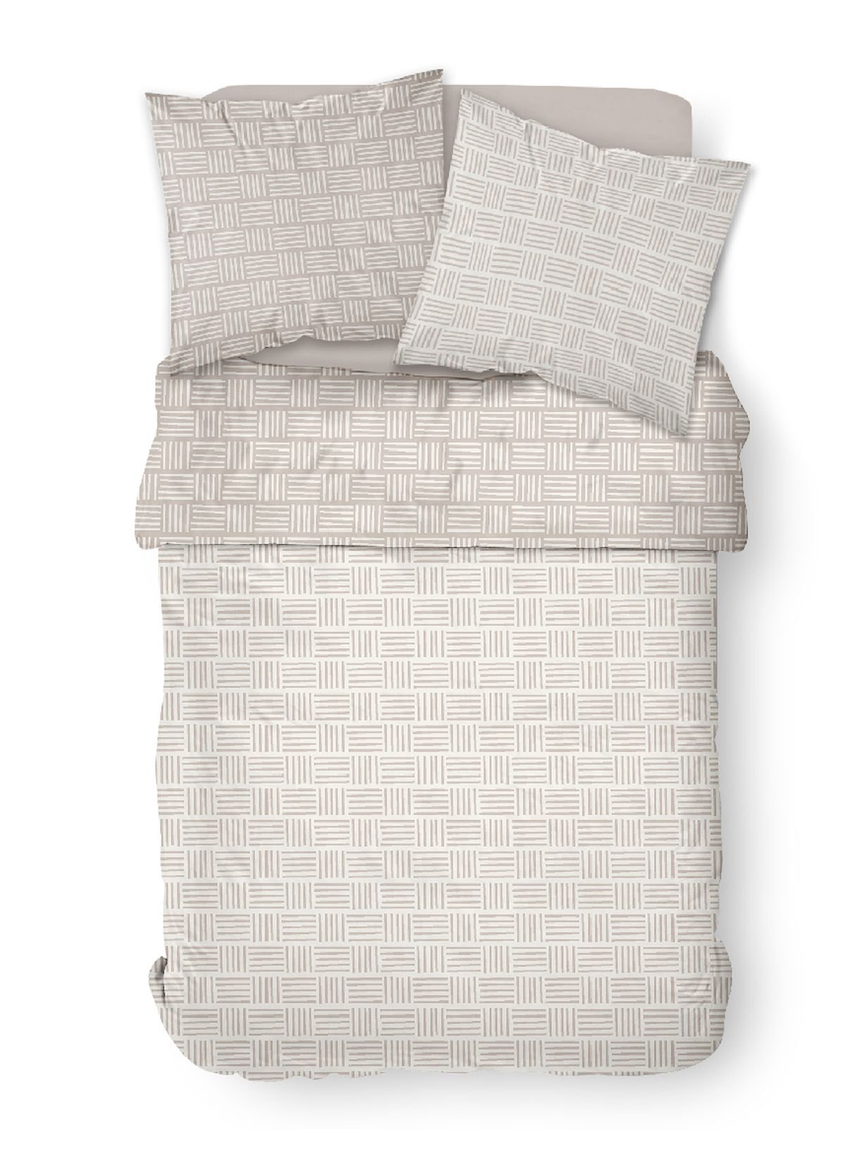 Printed cotton bedding set TODAY LINGE DE MAISON Beige