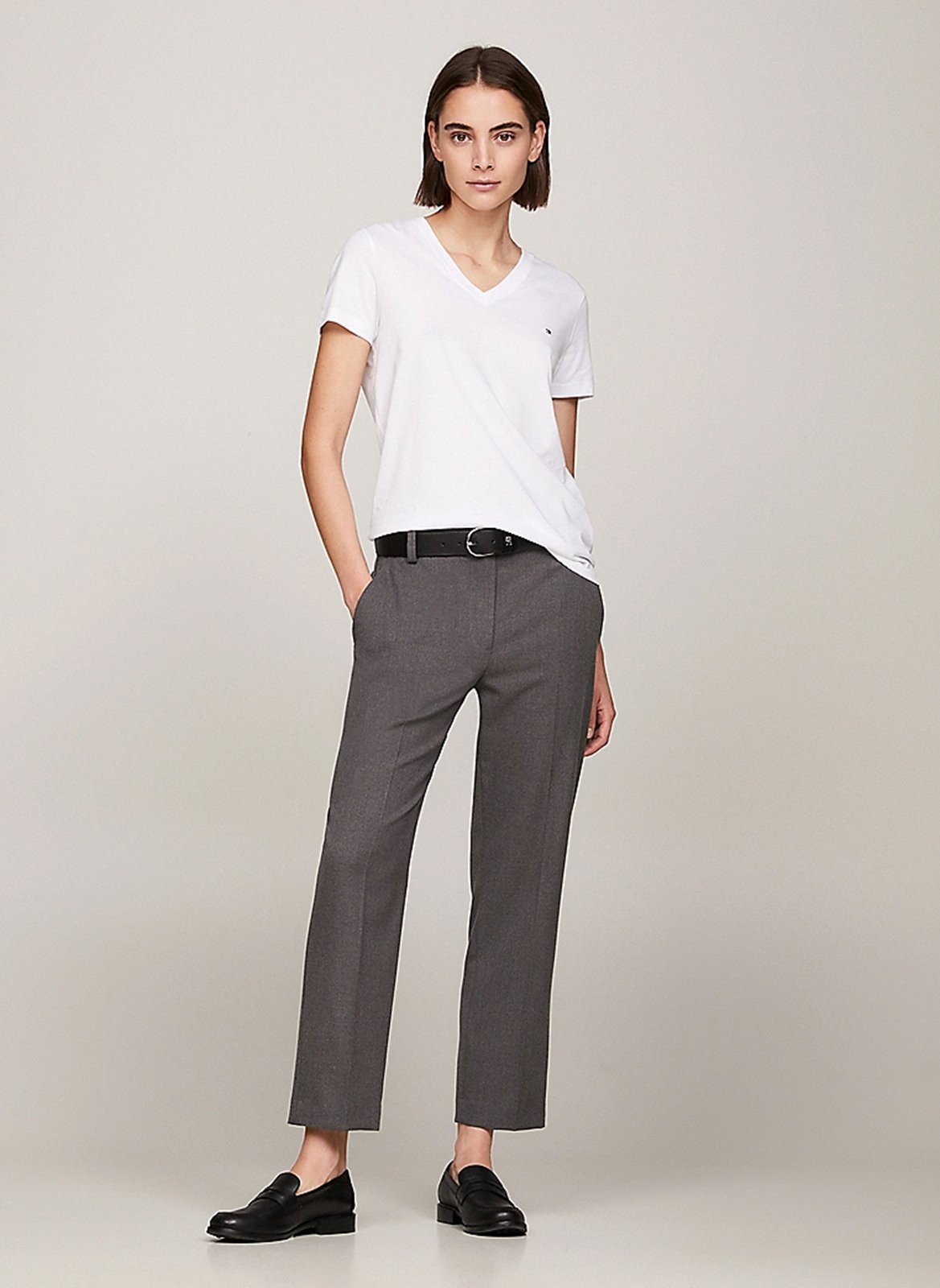 T-shirt slim en coton organique TOMMY HILFIGER Blanc