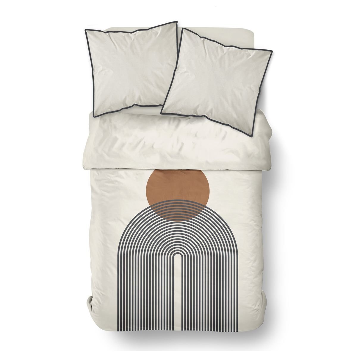 Printed cotton bed set White