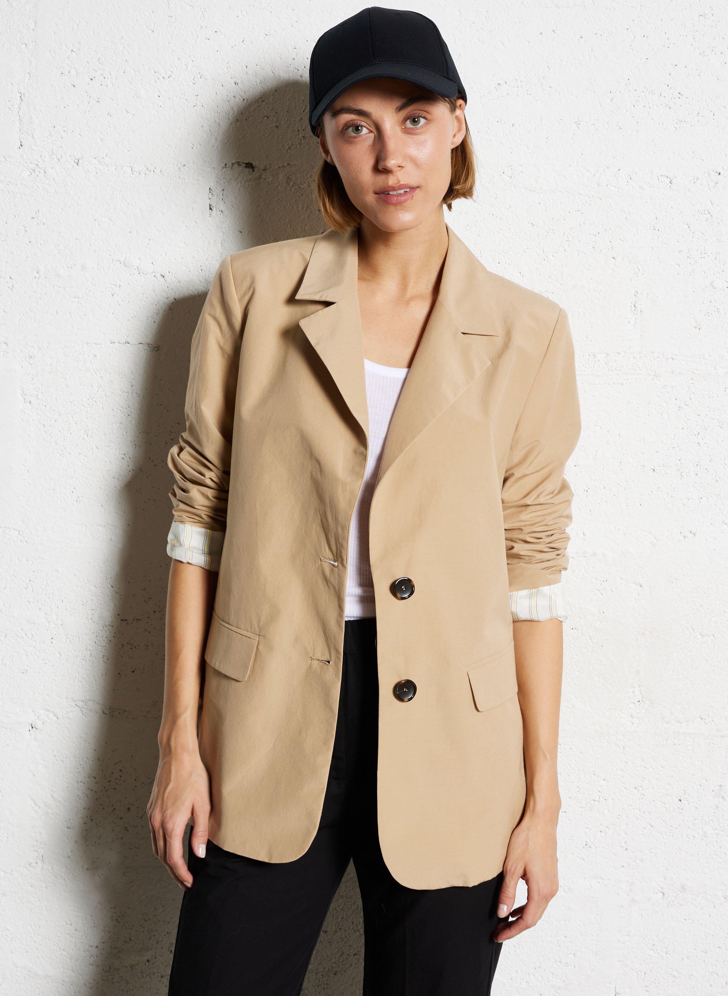 Cotton suit jacket ATTIC AND BARN Beige