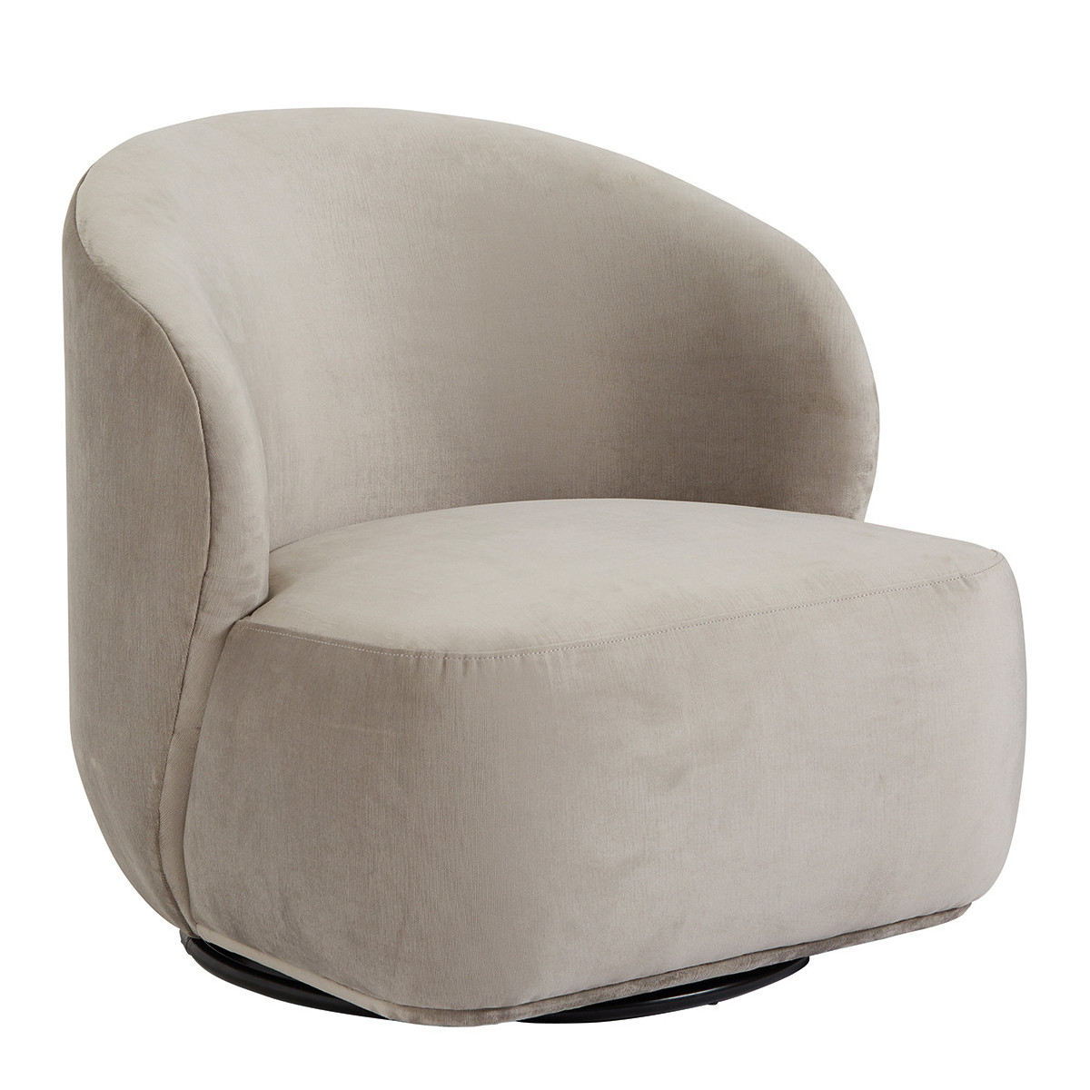 Cream Swivel Bouclé Armchair BLANC D'IVOIRE Beige