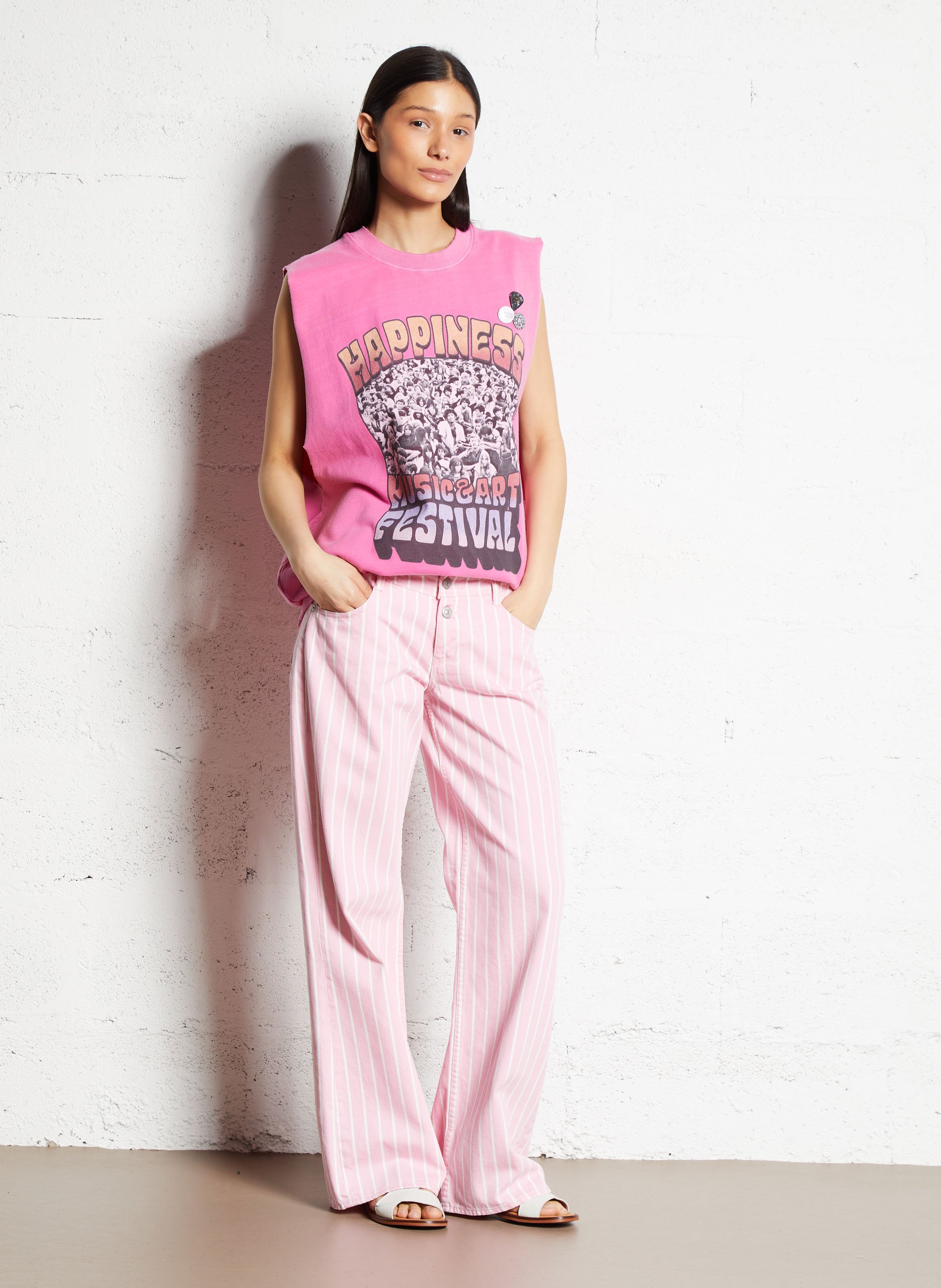 Sweat oversize en coton mélangé NEWTONE Rose