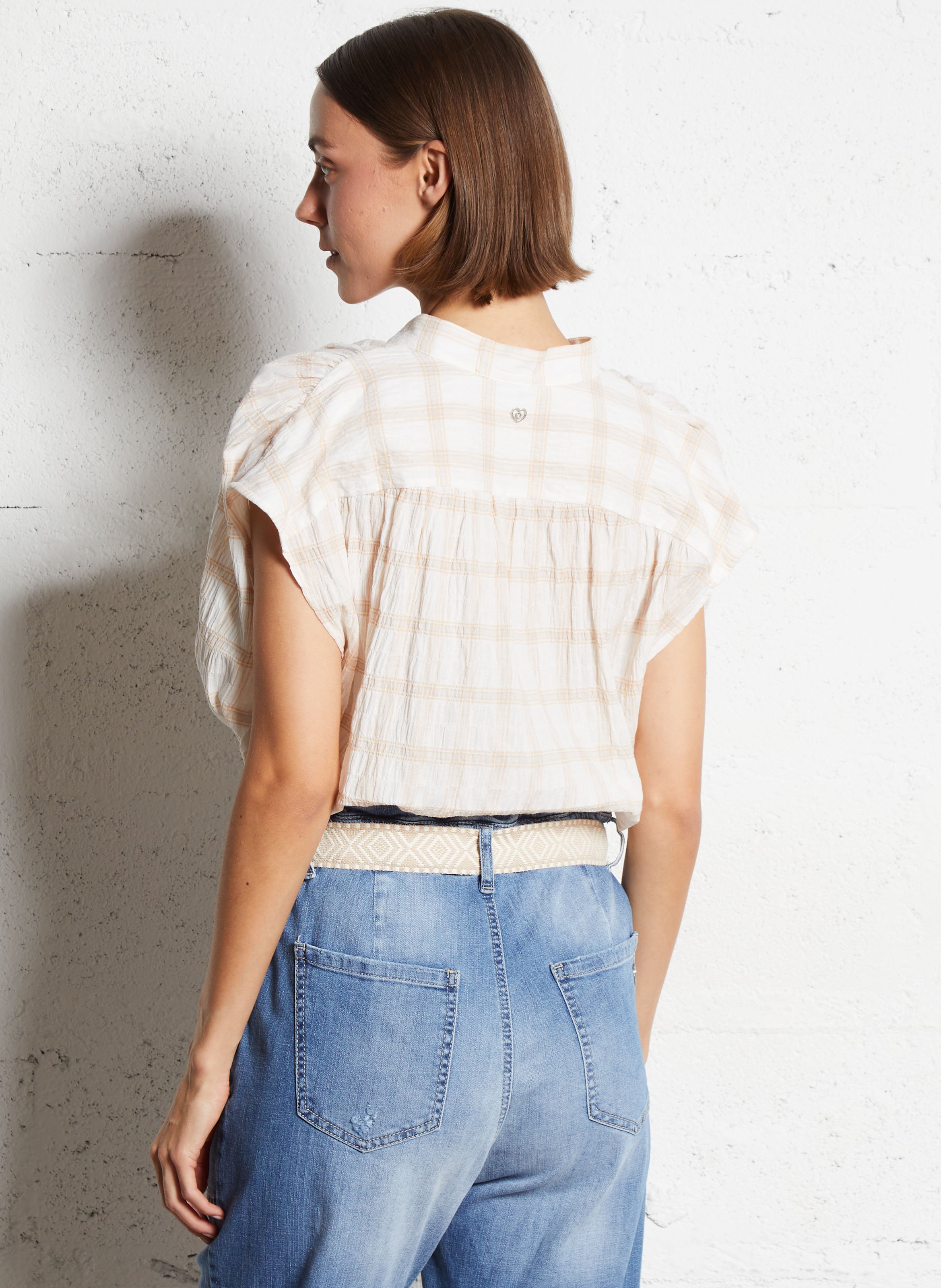 Oversize Hemd aus bedruckter Baumwollmischung PLEASE Mehrfarbig